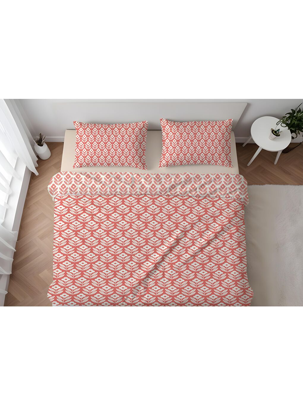 Karışık Baskılı,Desenli Çift Kişilik Nevresim Takımı (ÇARŞAFSIZ) 200x220 cm