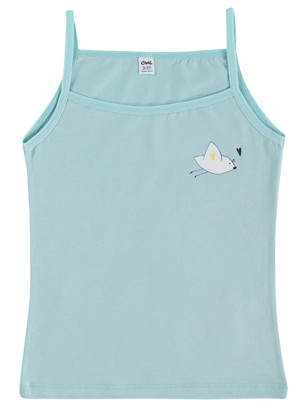 Beyaz Girls Cute Bird 2-12 Yaş Kız Çocuk 2'li Atlet - Standart-3