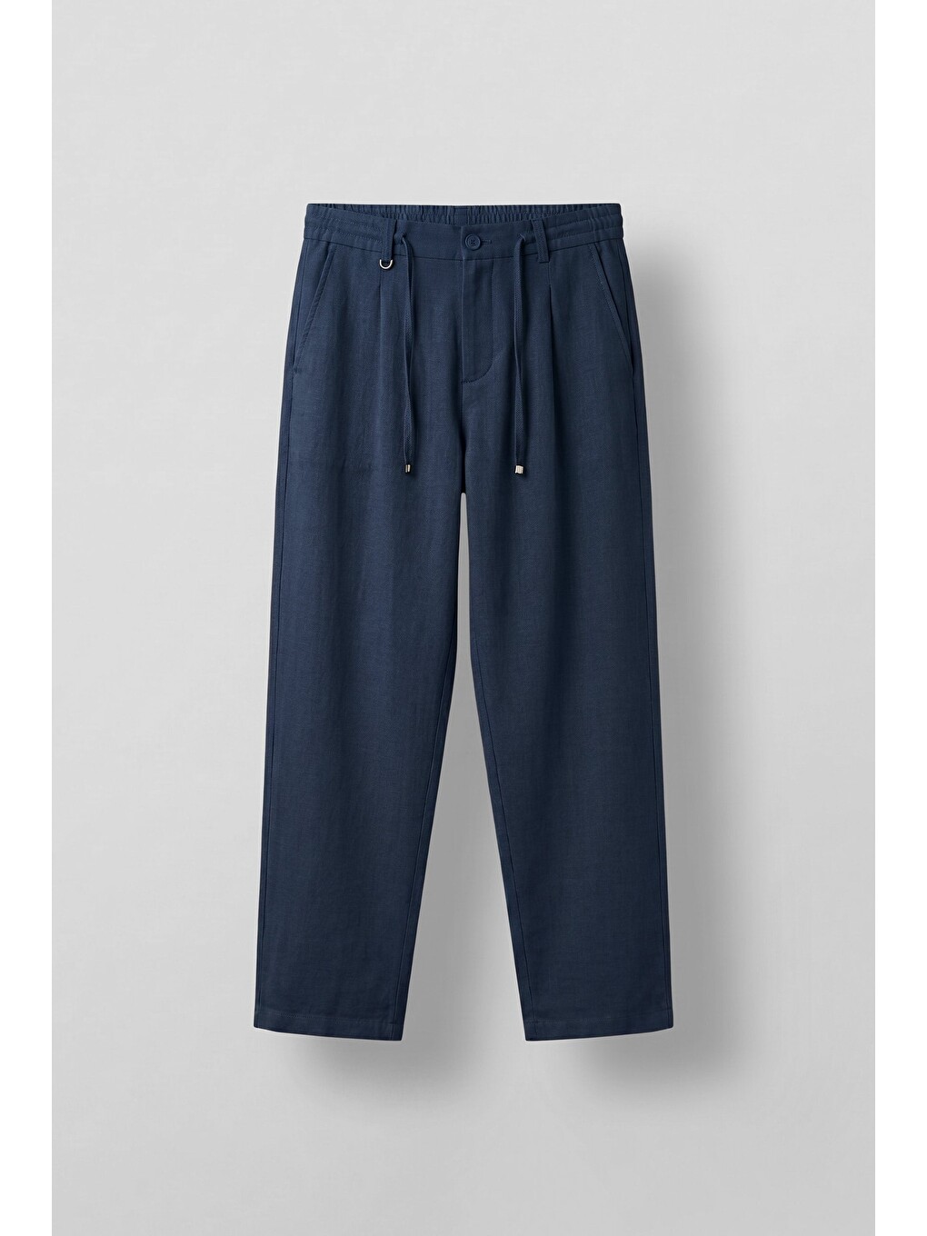 Erkek Relaxed Fit Bağcıklı Rahat Kalıp Pantolon Lacivert