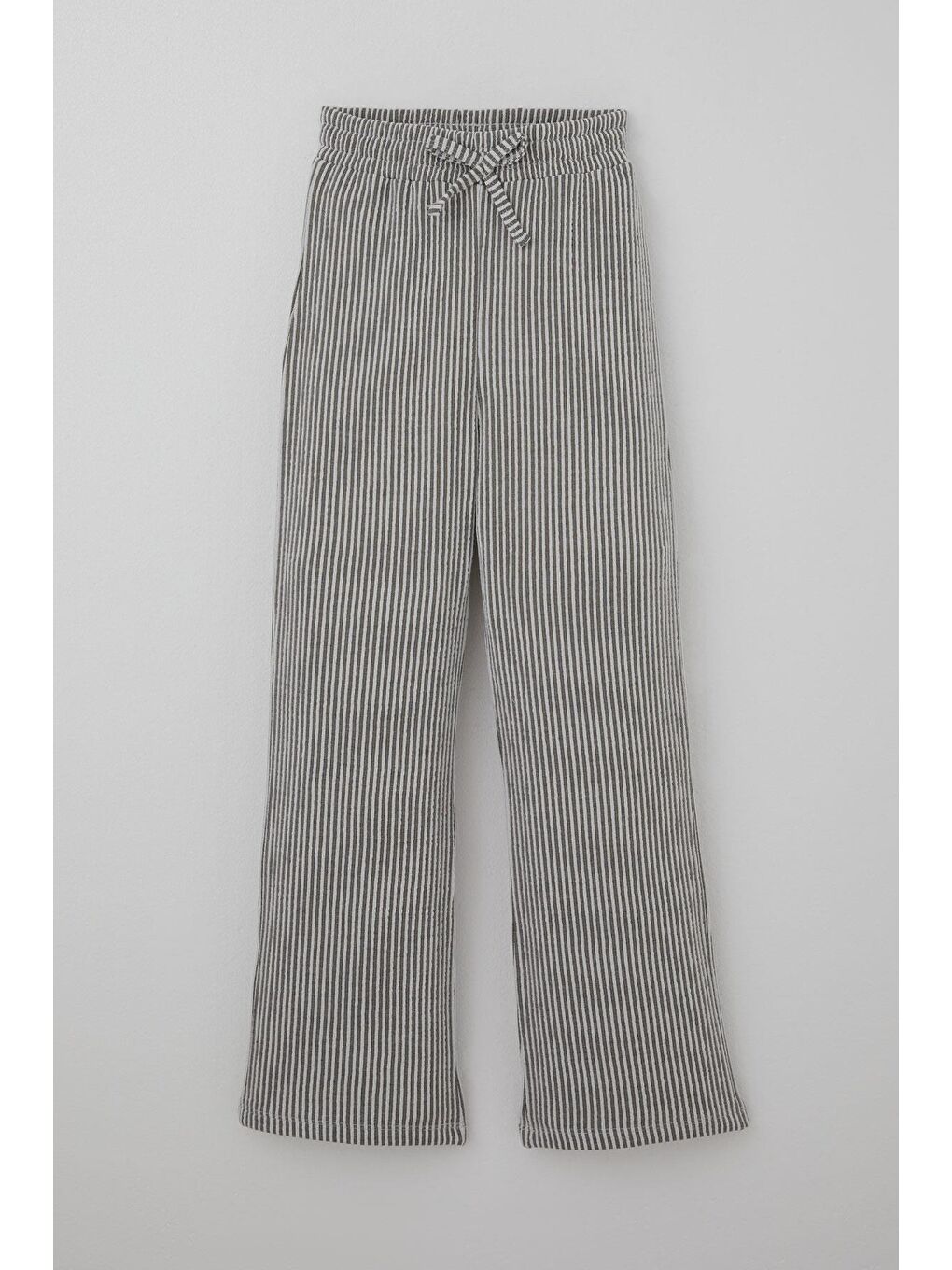 Kız Çocuk Pantolon Çizgili Fiyonk Bağcık Aksesuarlı Beli Lastik Detaylı Karışık Renk (4-8 Yaş)