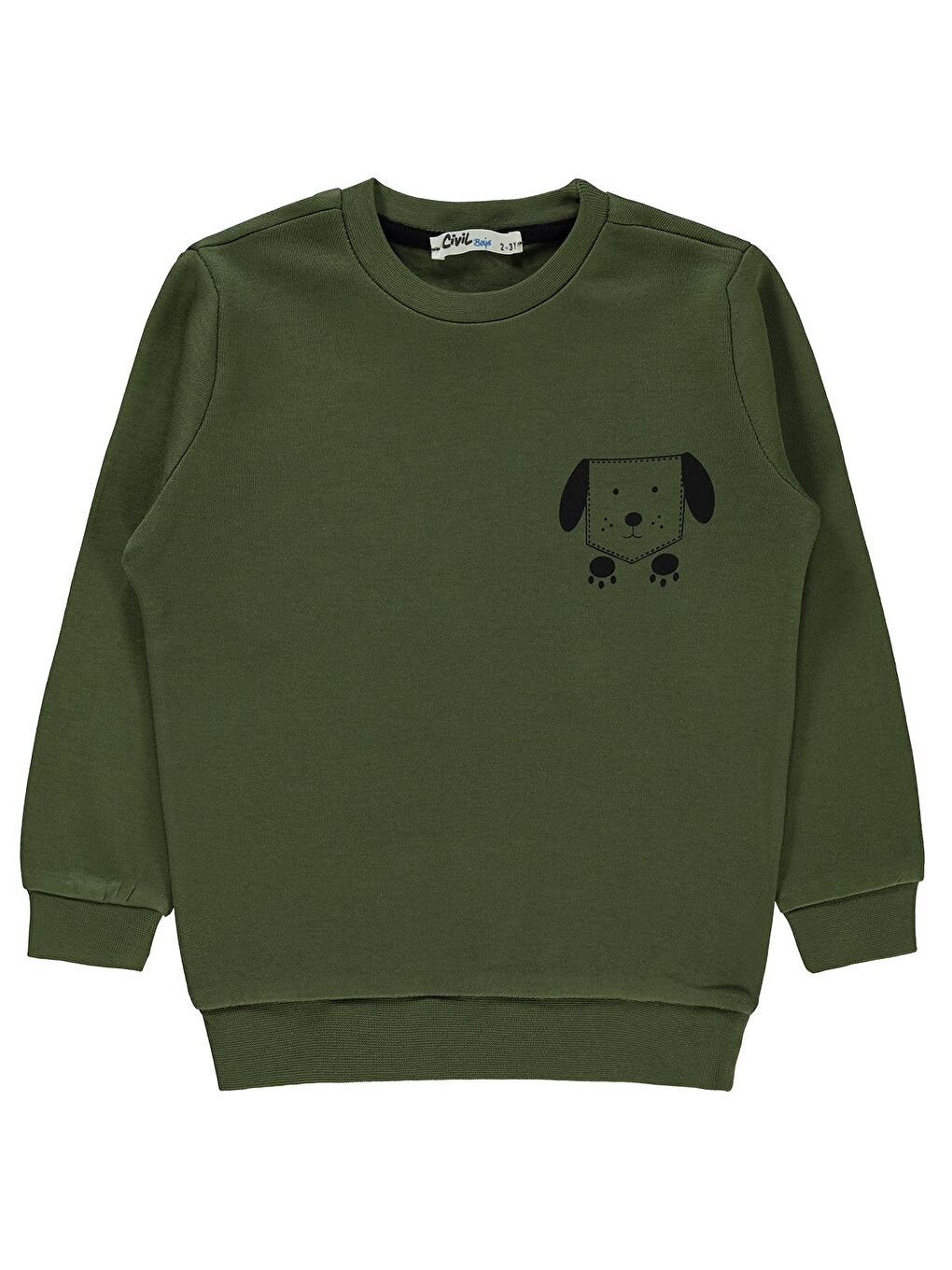 Boys Erkek Çocuk Sweatshirt 2-5 Yaş Haki