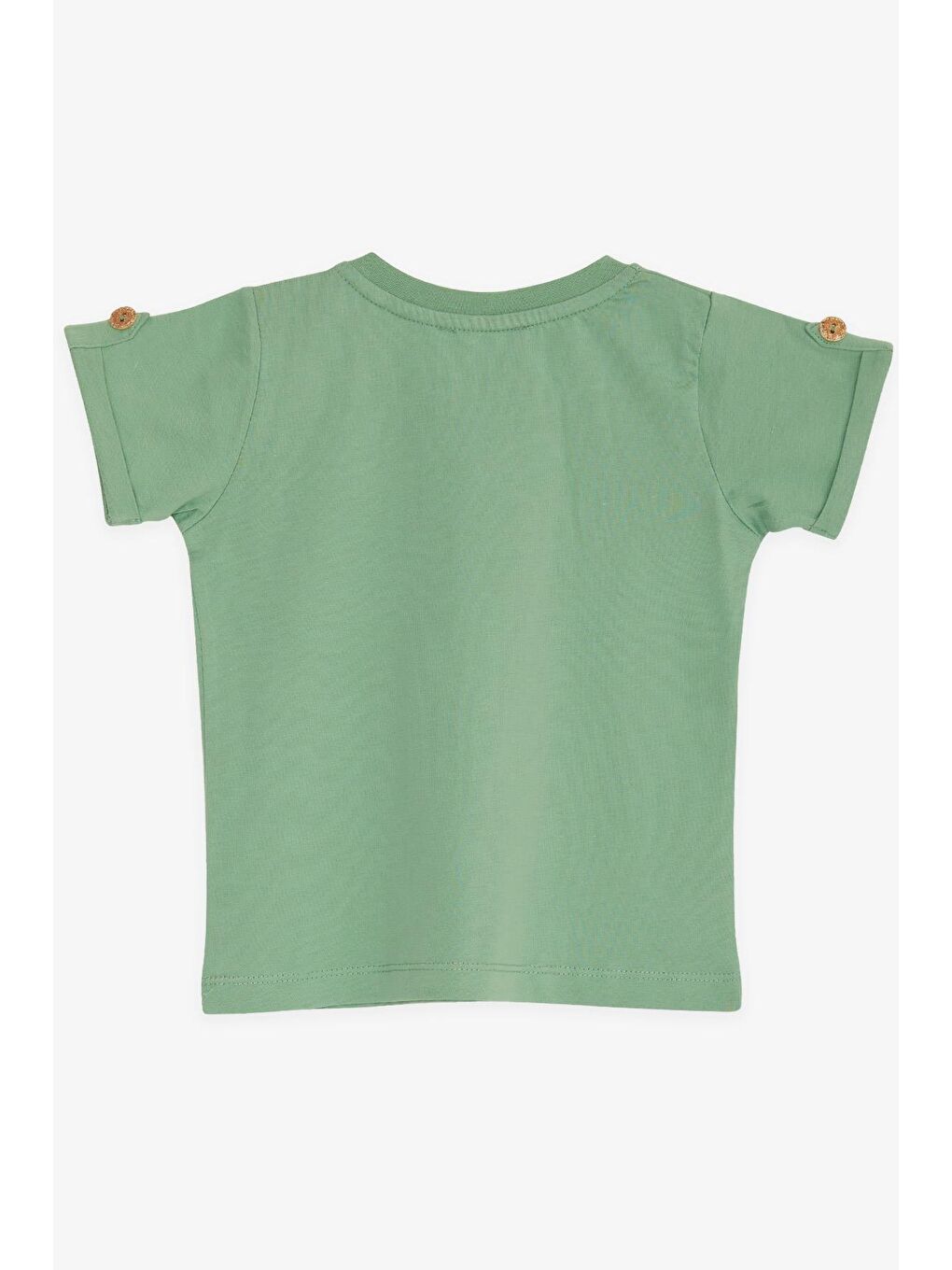 Turkuaz Erkek Bebek Tişört Cepli Kolları Düğme Aksesuarlı Mint Yeşili (9 Ay-3 Yaş)-1