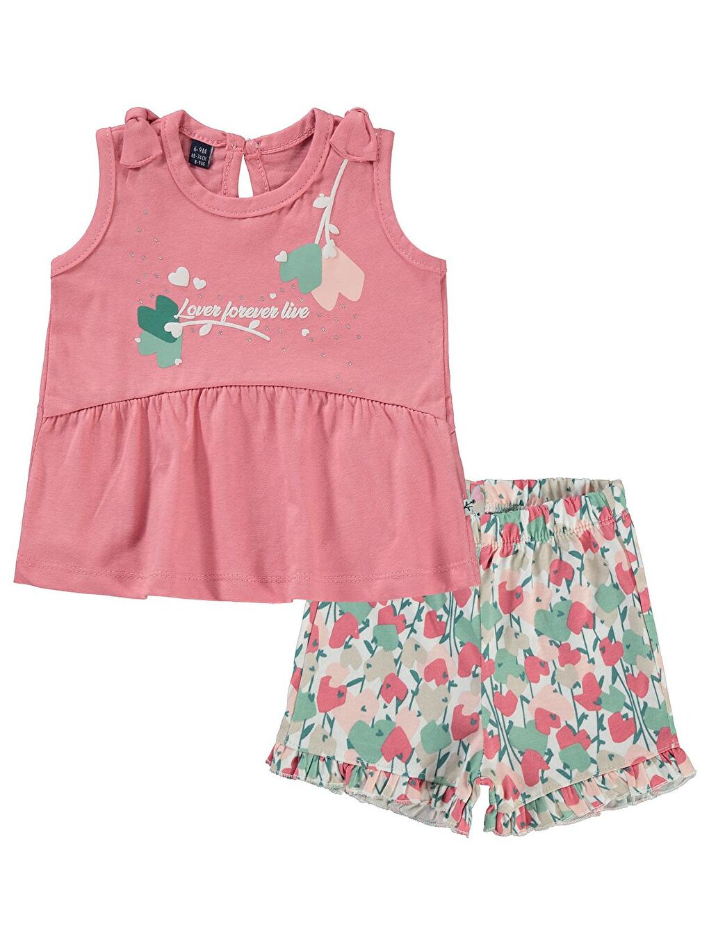 Miniworld Pembe Kız Bebek Takım 6-18 Ay Gül