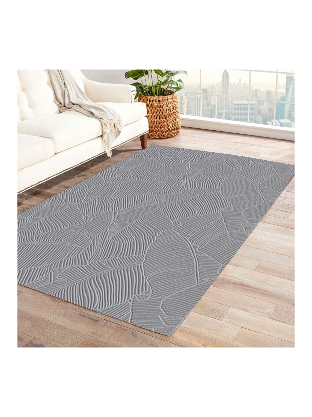 Jasrrug Rölyef Halı 120X180 Garden A.Gri A.GRI