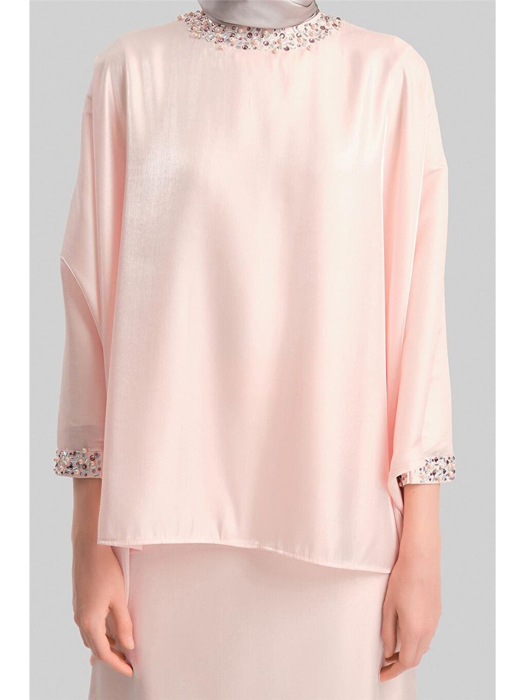 Pembe İşleme Detaylı Takım 24Y6833 Pudra-4