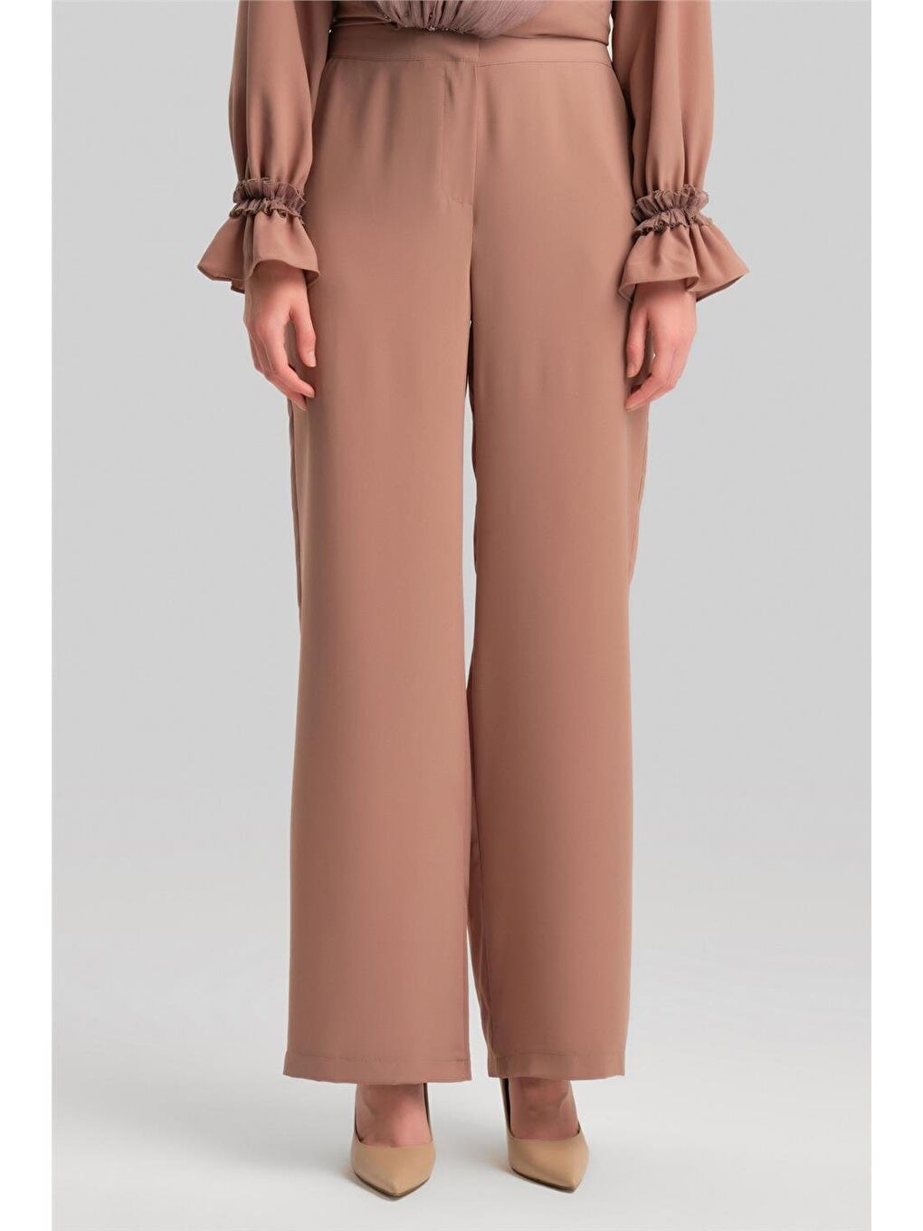 Bej Şifon Ve İşlemeli Takım 24Y6841 Vizon-5