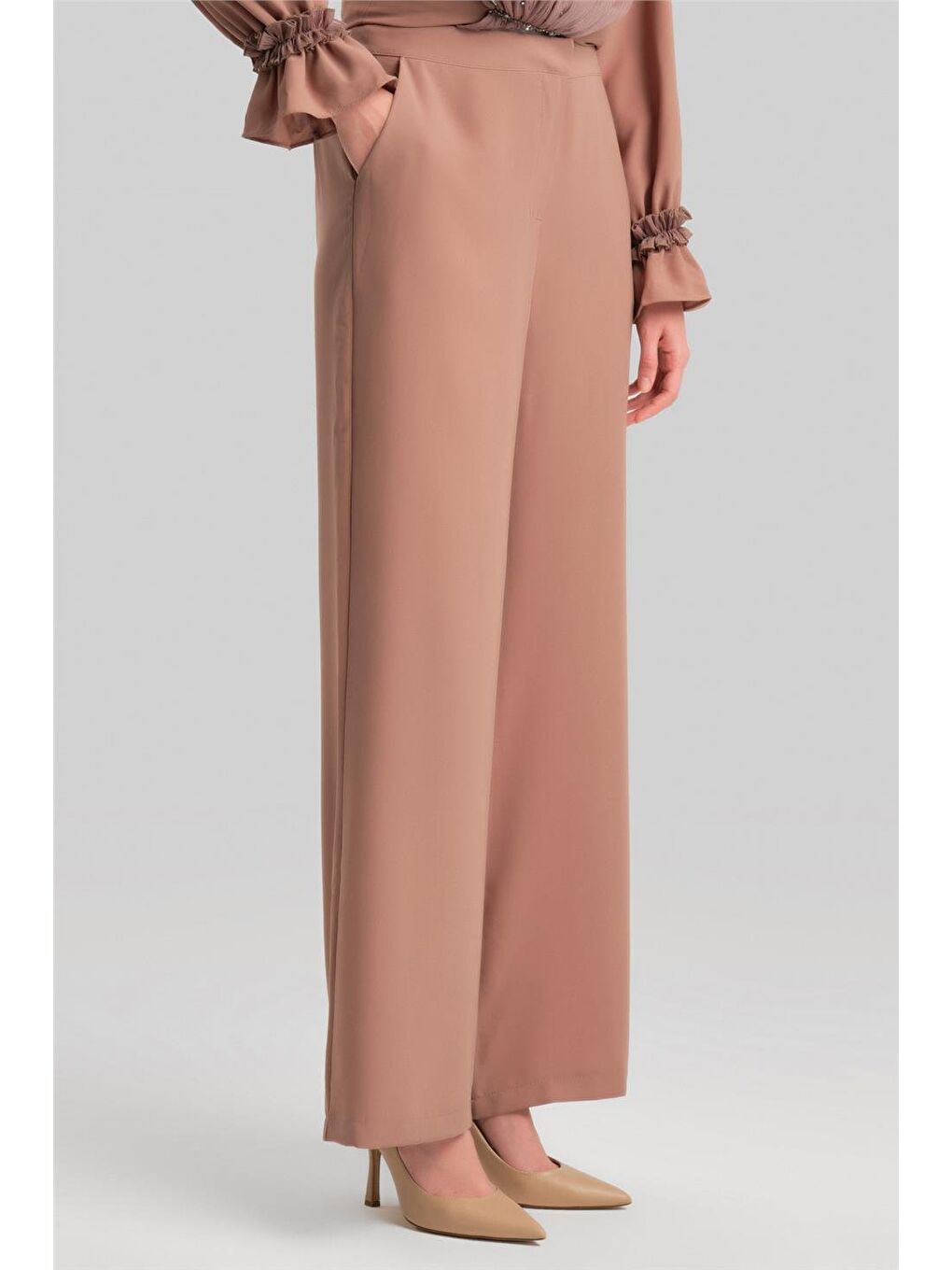 Bej Şifon Ve İşlemeli Takım 24Y6841 Vizon-6