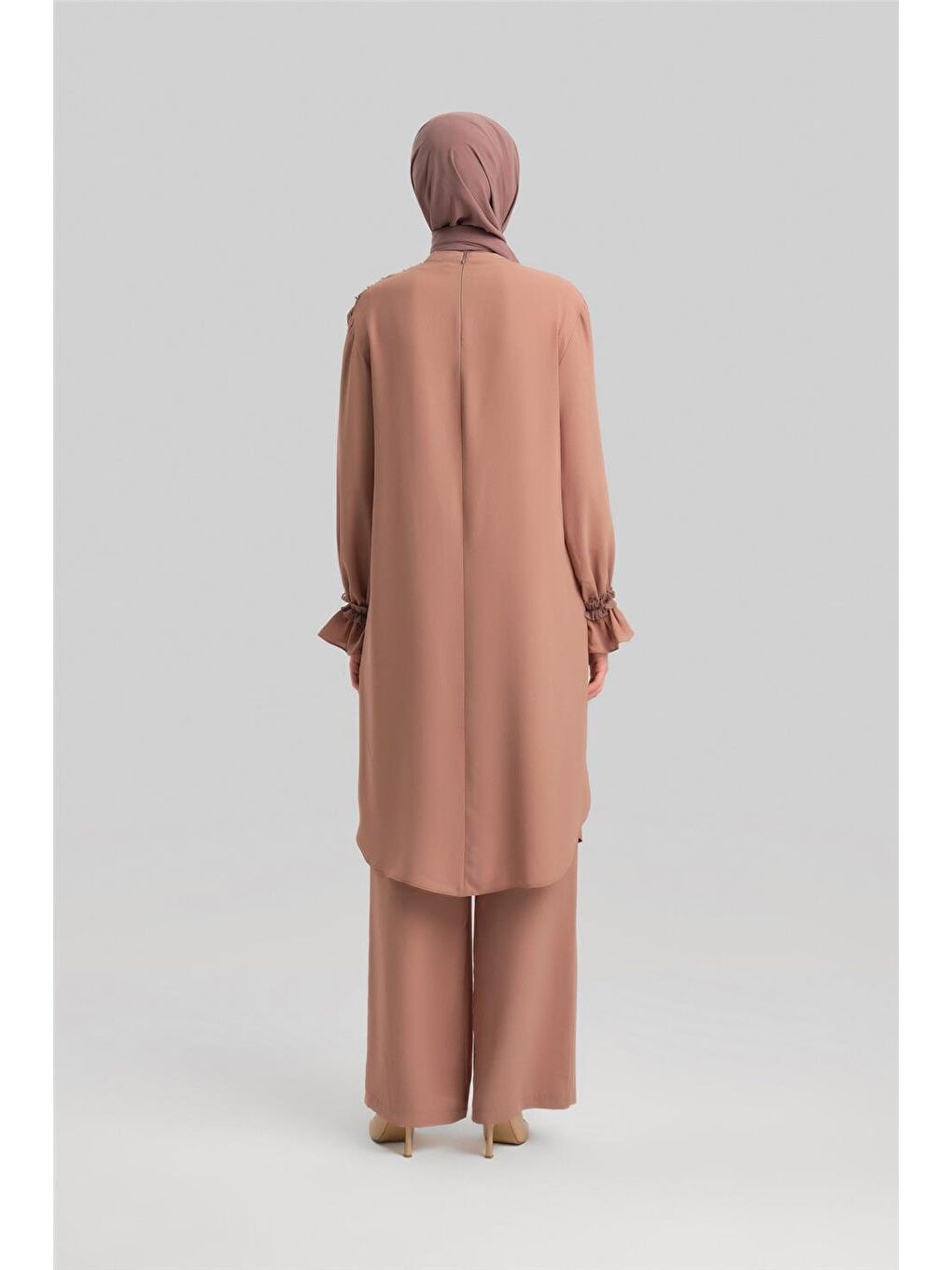 Bej Şifon Ve İşlemeli Takım 24Y6841 Vizon-8