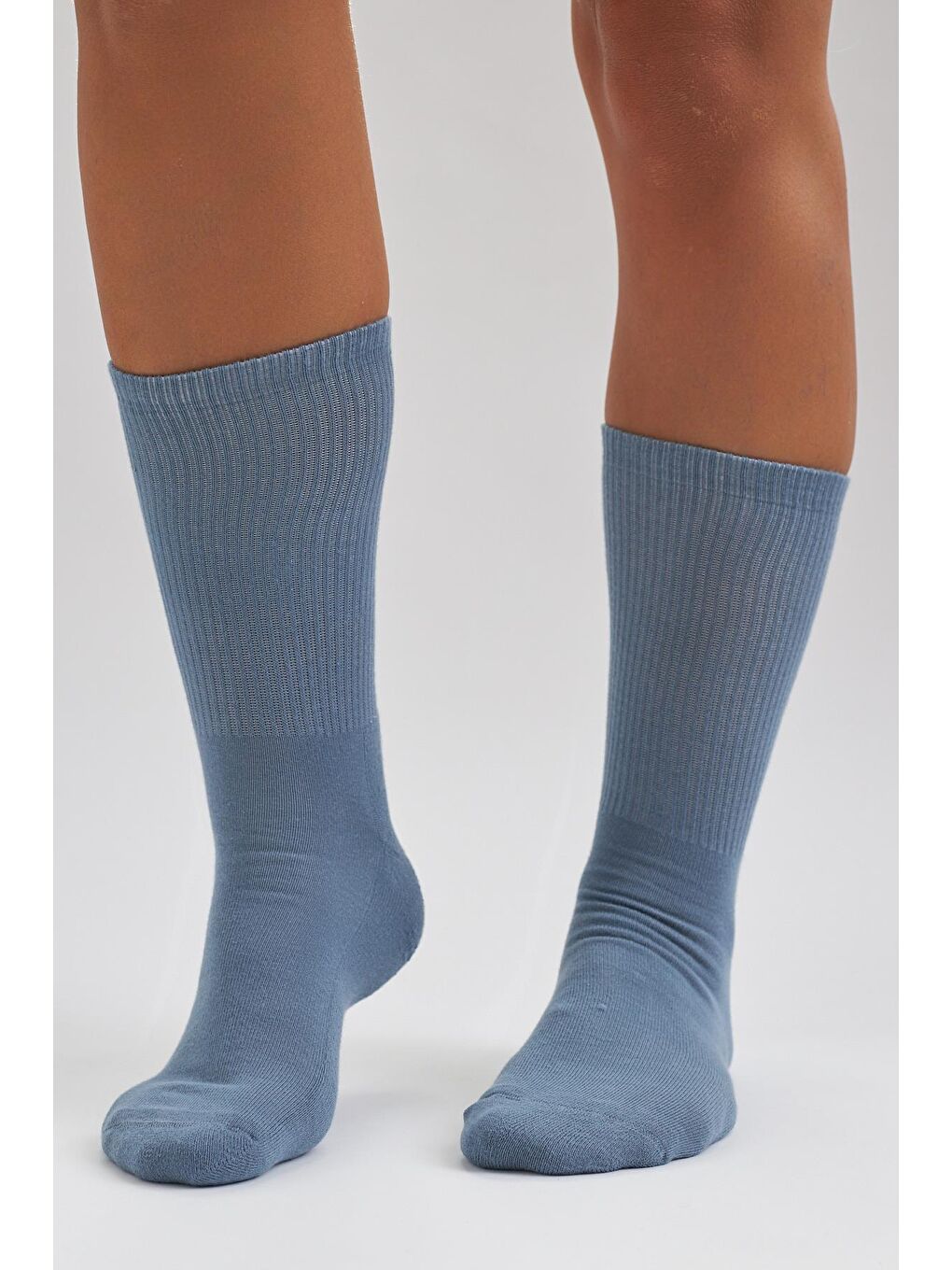 Unisex Havlu Taban Uzun Konç Basic Soket Çorap Mavi