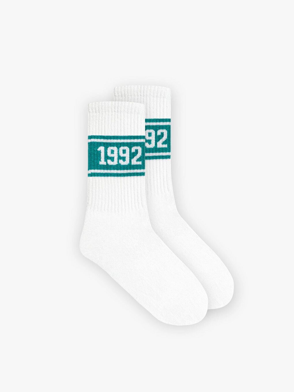 ablukaonline Yeşil Erkek Unisex 1992 Baskılı Uzun Kolej Tenis Çorap Yeşil