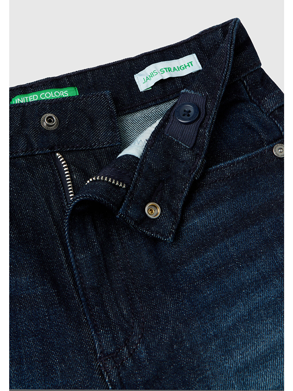 United Colors Of Benetton Mavi Kız Çocuk Denim Paçası Yırtmaç Detaylı Denim Pantolon - 2