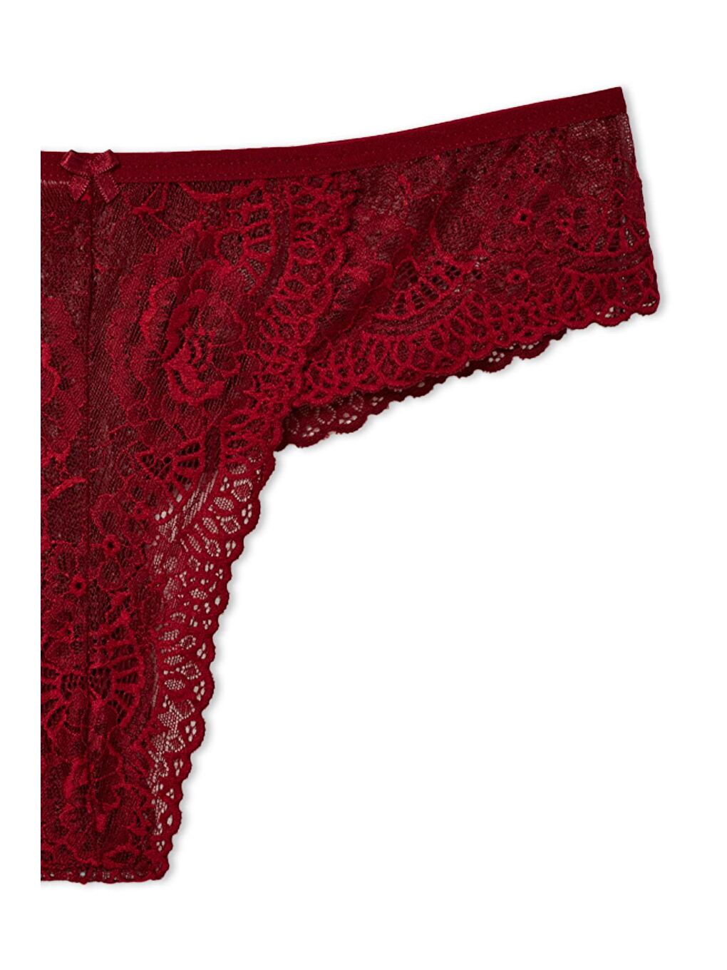 Mavi Dantelli Yüksek Bel Brezilya Kesim Tanga Kadın Külot 2'li-5