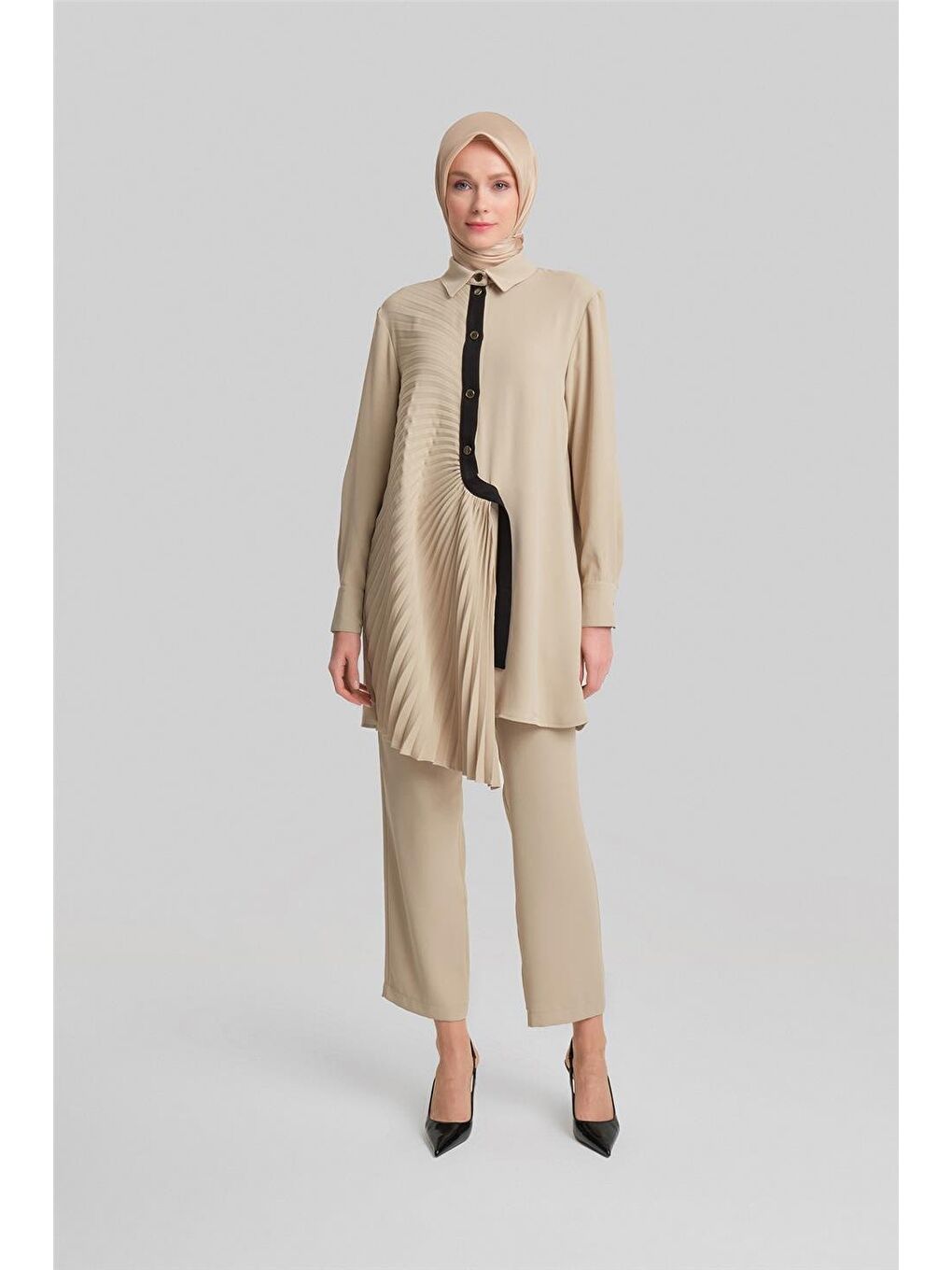 Soley Detaylı Monokrom Takım 24Y6815 Bej-1