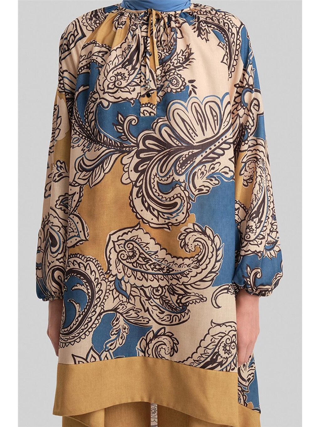 Sarı Pantolonlu Desenli Takım 24Y6834 Safran-4