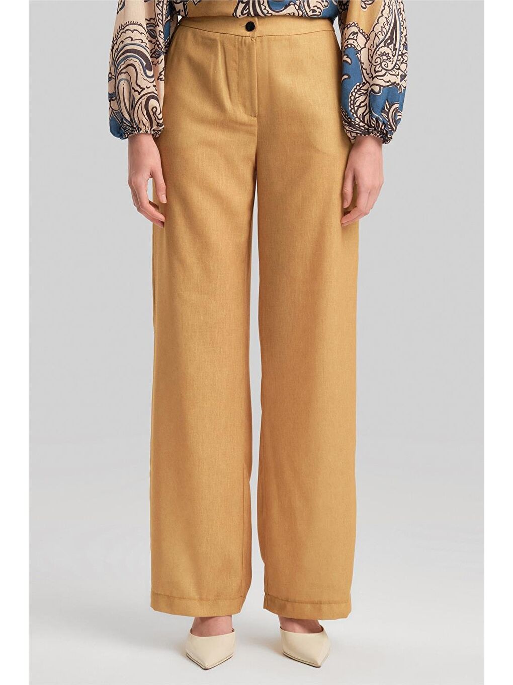 Sarı Pantolonlu Desenli Takım 24Y6834 Safran-6