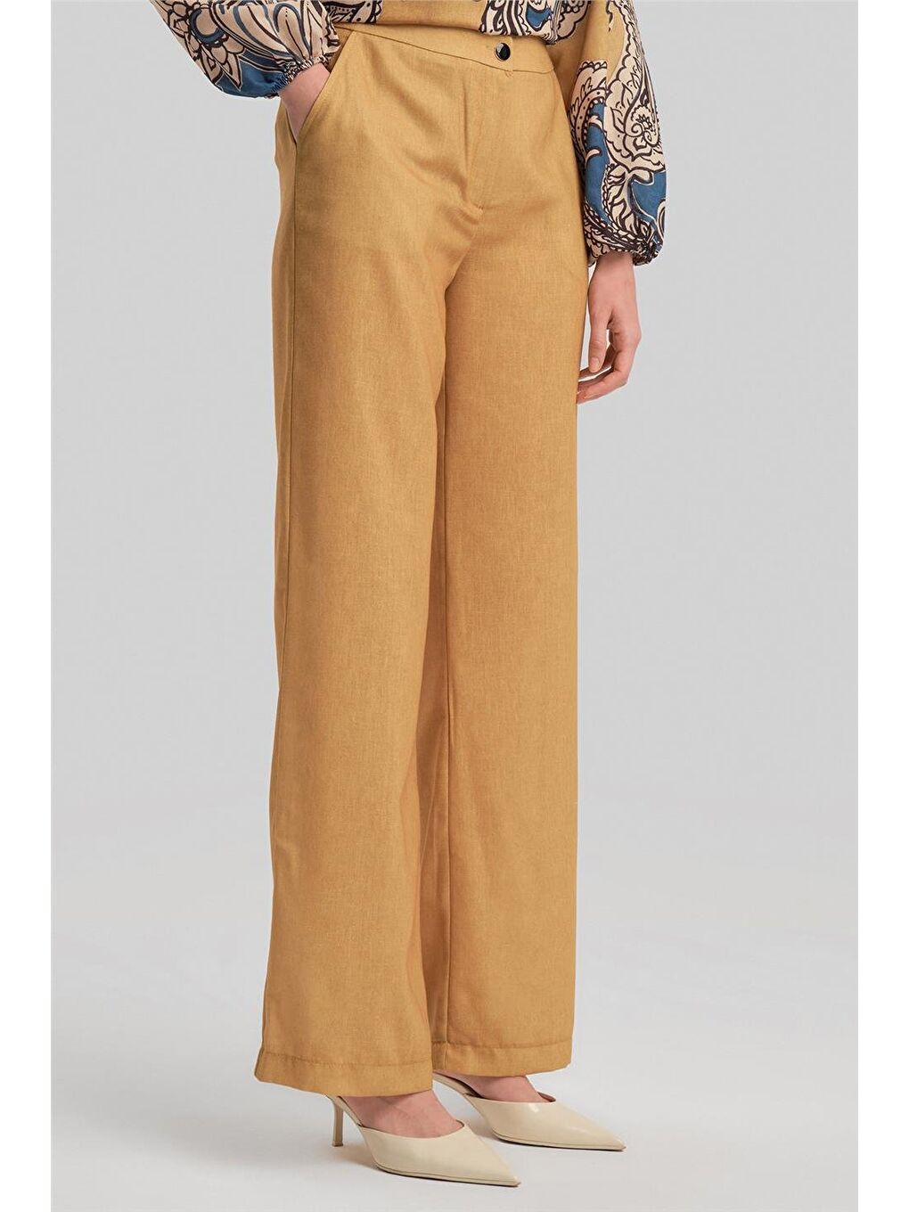 Sarı Pantolonlu Desenli Takım 24Y6834 Safran-7