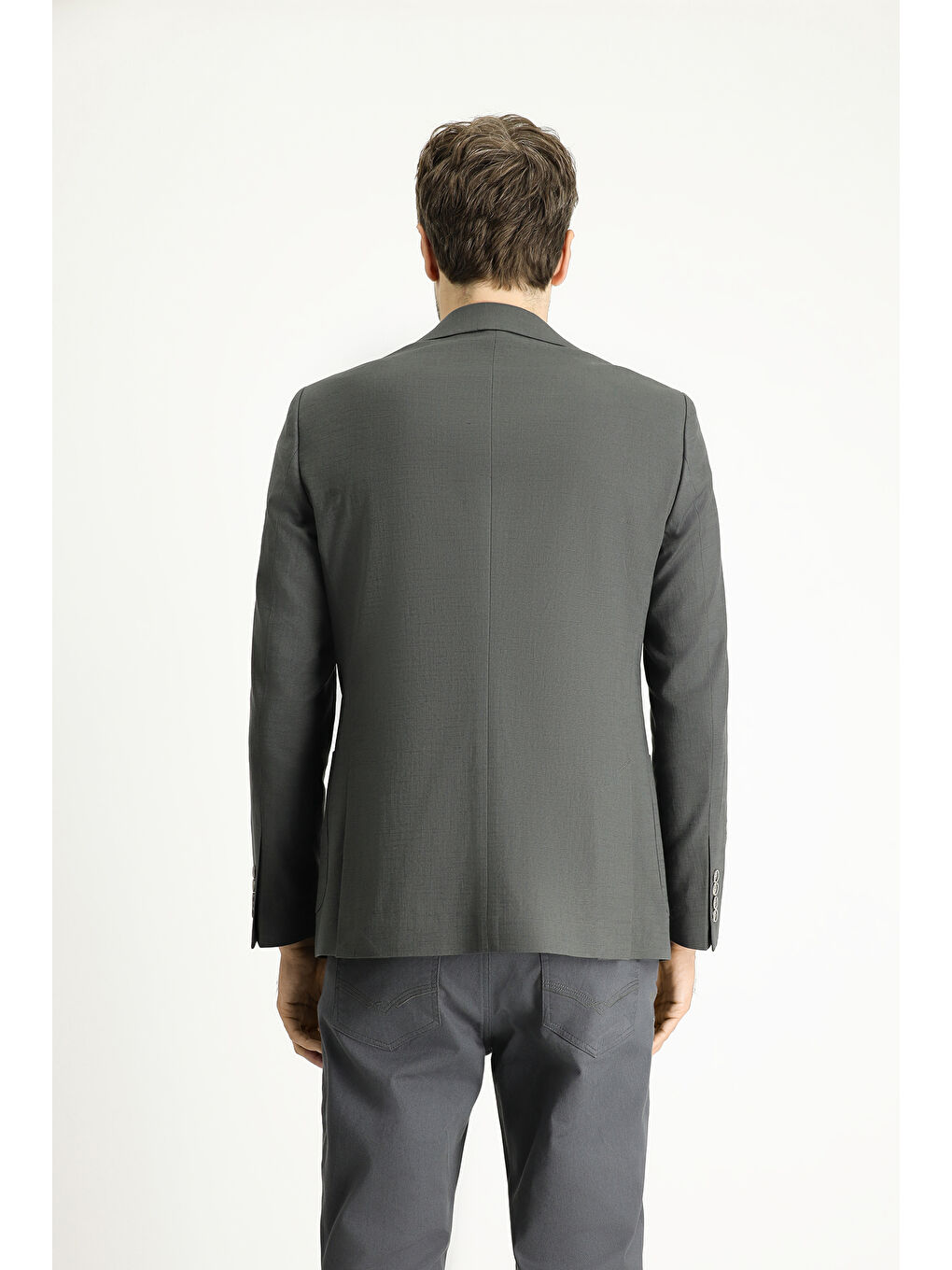 Gri Regular Fit Pamuklu Spor Ceket-3