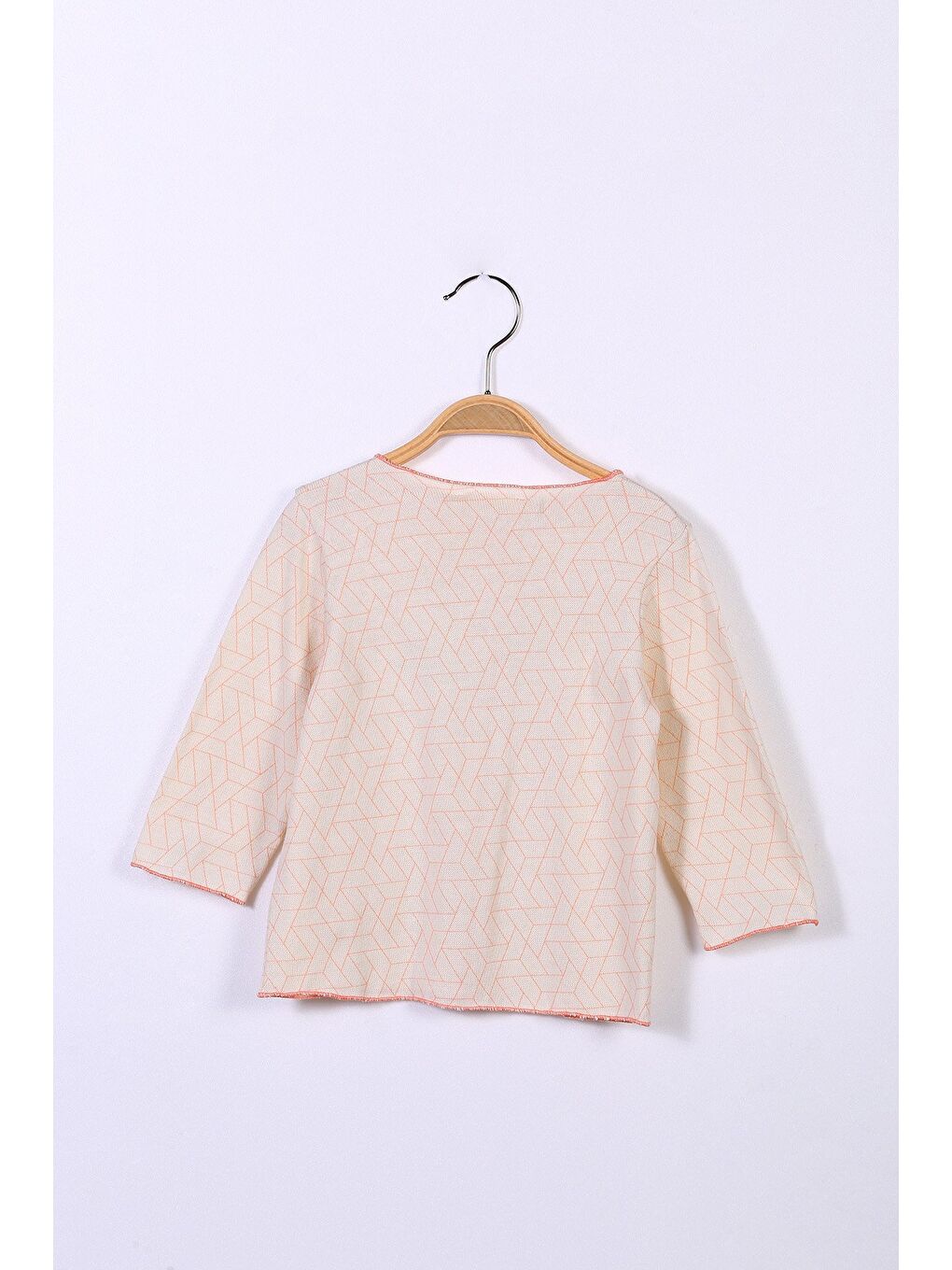 Ekru Kız Bebek Düğmeli Cepli Hırka (3-24Ay)-1