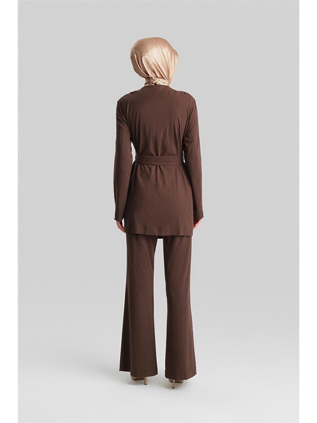 Kahverengi Ceketi Kruvaze Pantolonlu Takım 24Y6803 Acı Kahve-5