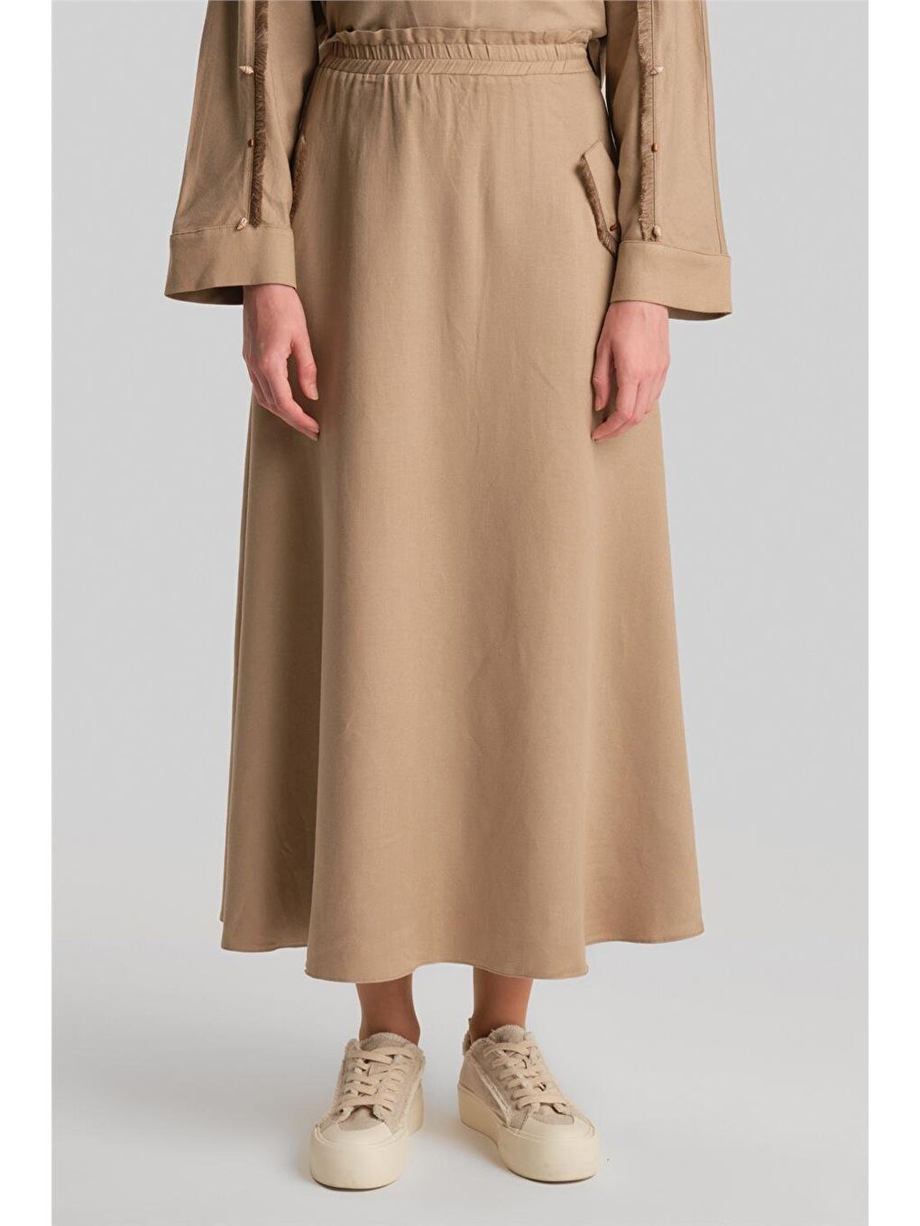 Deniz Kabuklu Viskon Takım 24Y6824 Bej-5