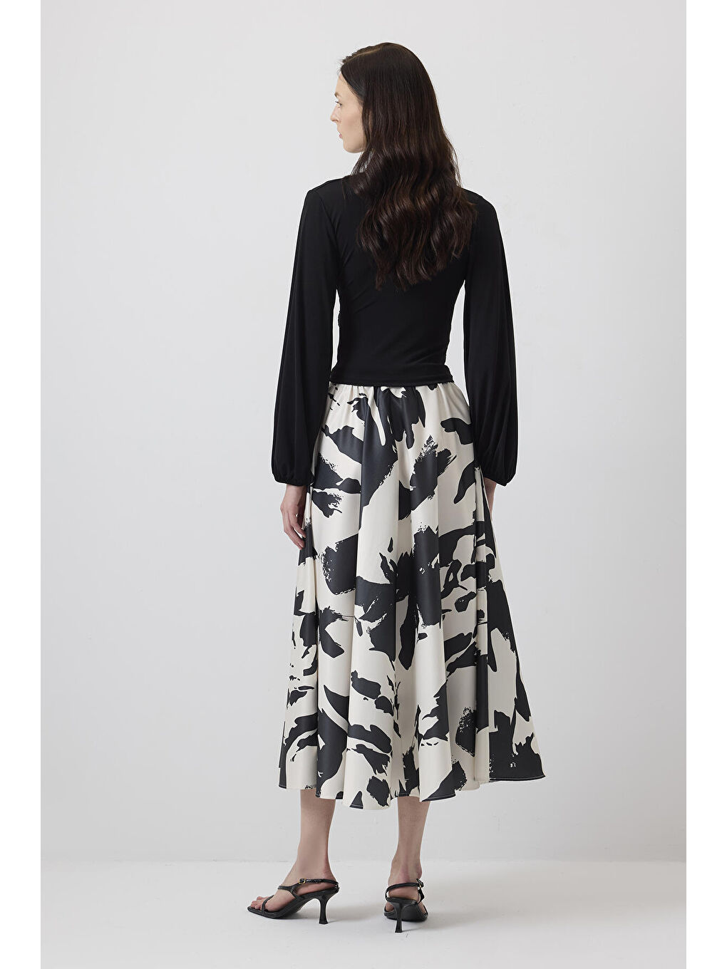 Siyah Drapeli Bluz-3