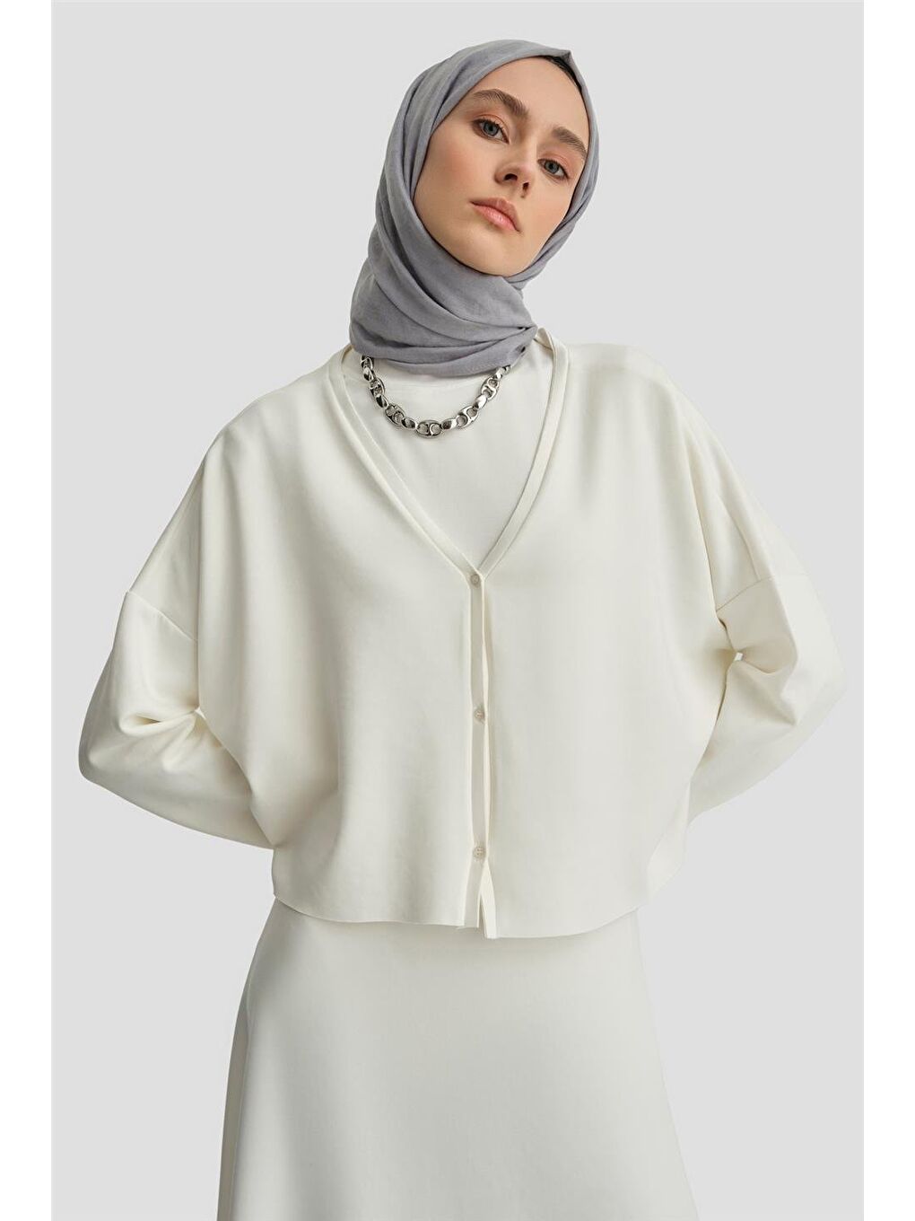 Bej Örme Hırkalı Takım 24Kd6816 Ekru-3