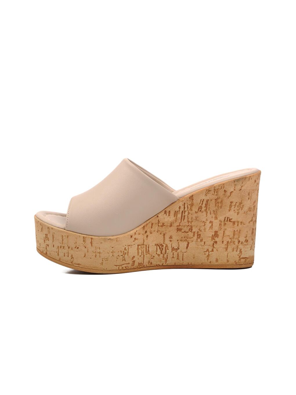 Bej Kadın Dolgu Topuklu Terlik 552209-1