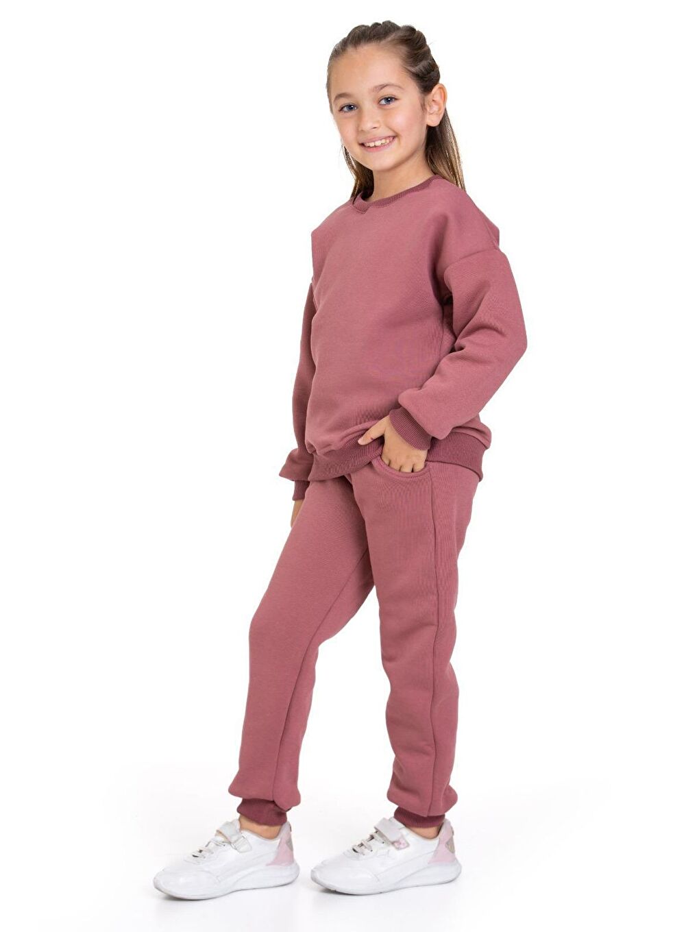 Kırmızı Üç İplik Cepli Bisiklet Yaka Alt Üst Takım