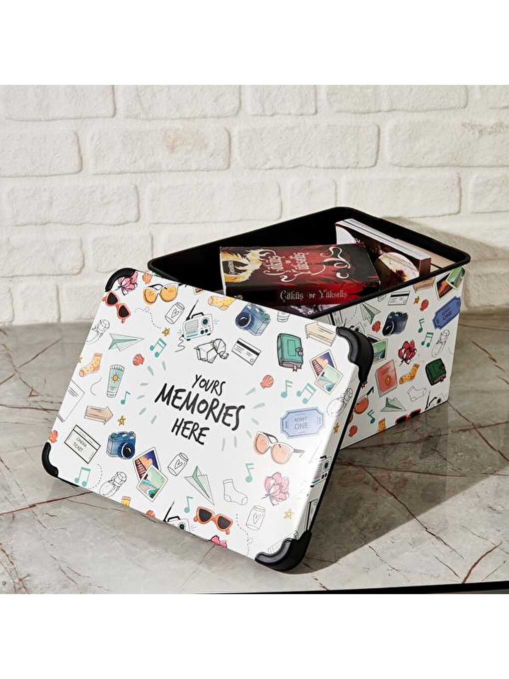 Karışık Hatıra Figürlü Saklama Kutusu - Renkli - 22 lt