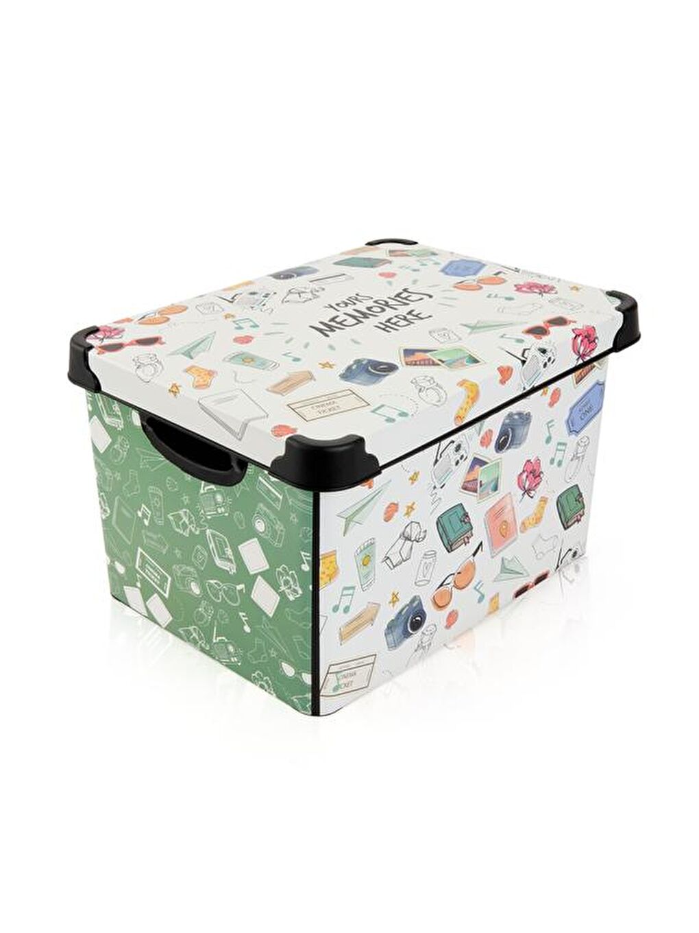 Karışık Hatıra Figürlü Saklama Kutusu - Renkli - 22 lt-1