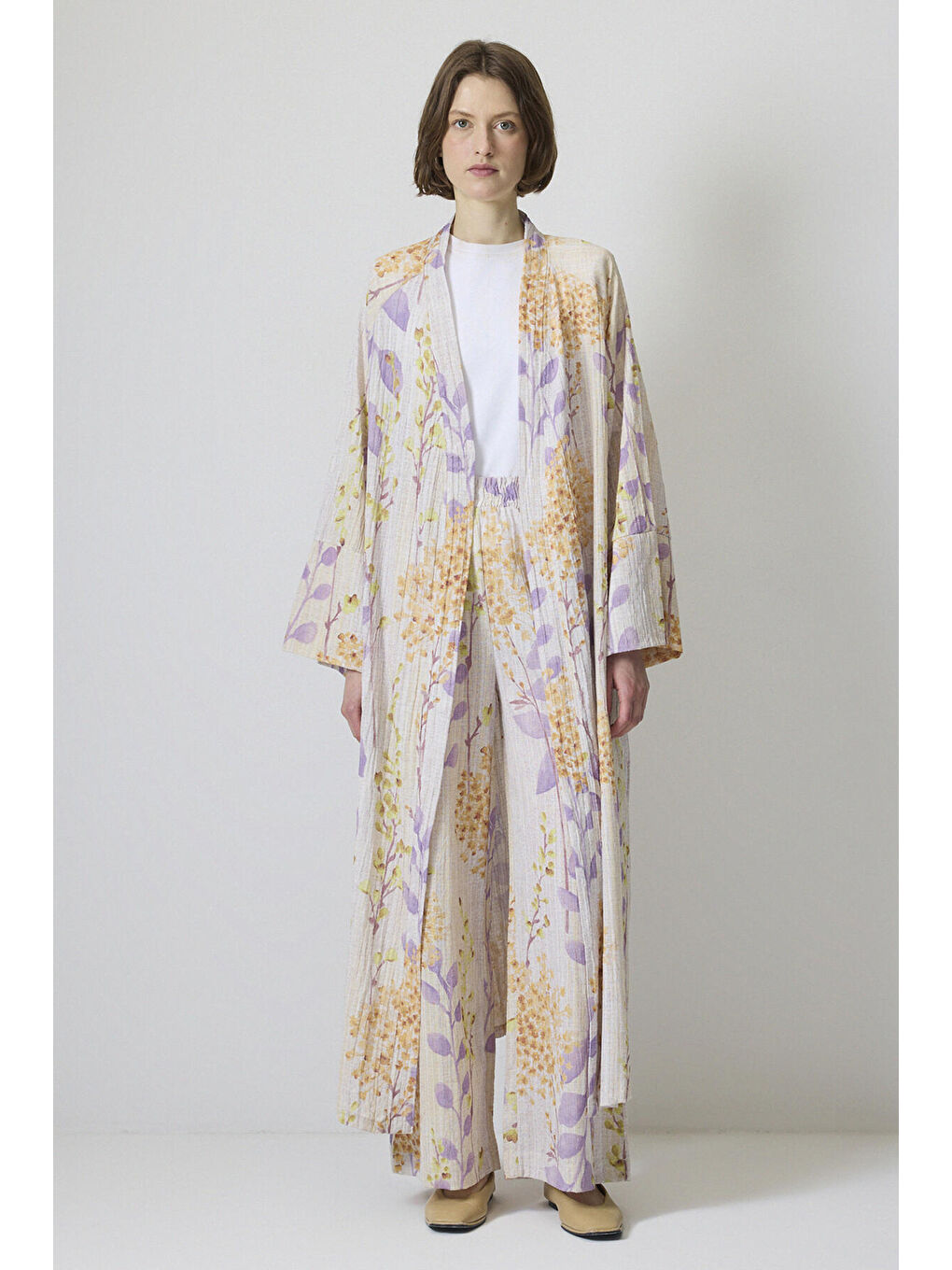 Siyah Desenli Kimono Pantolon Takım-4