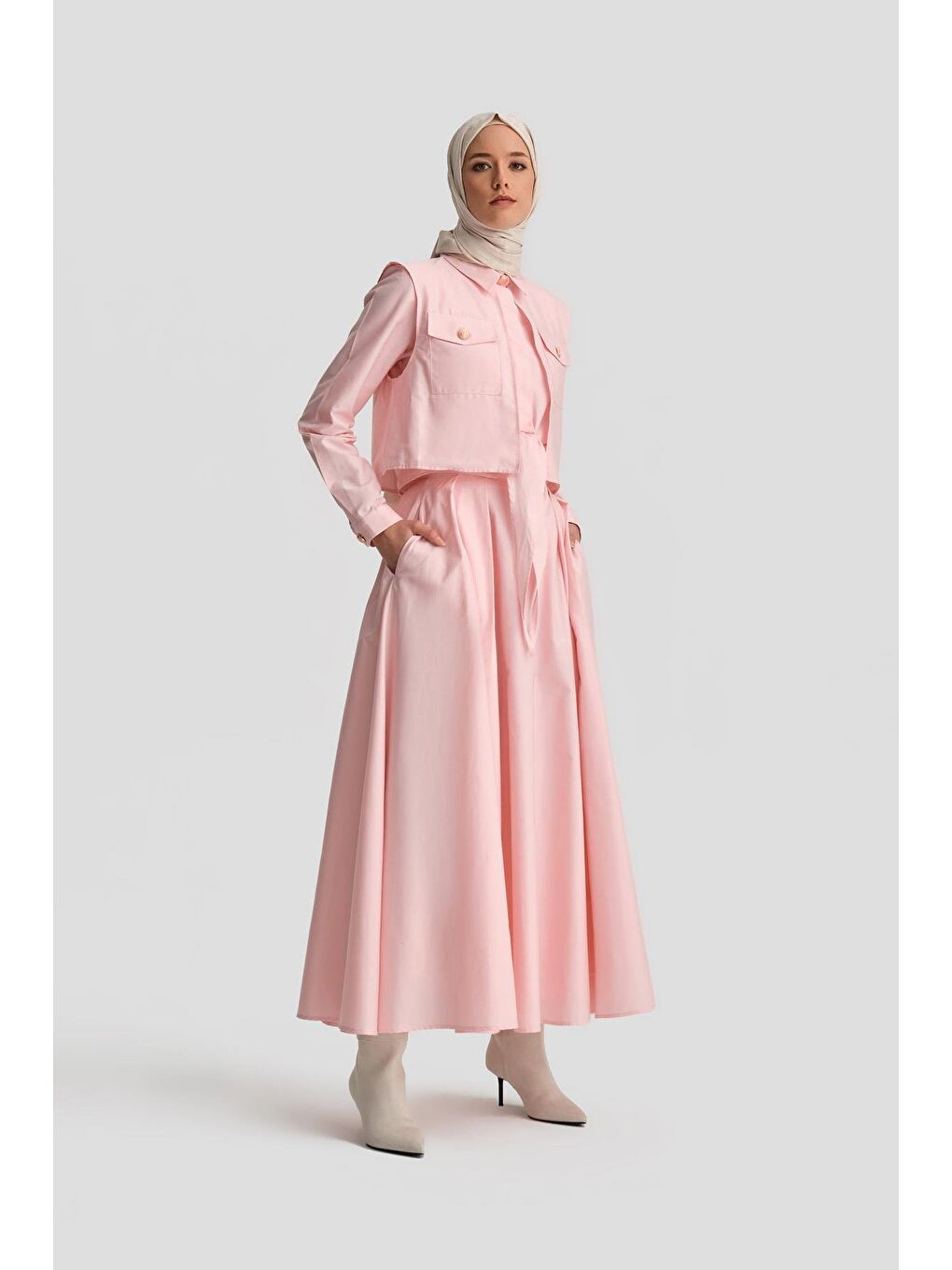 Önü Bağlamalı Takım 24K6917 Pembe