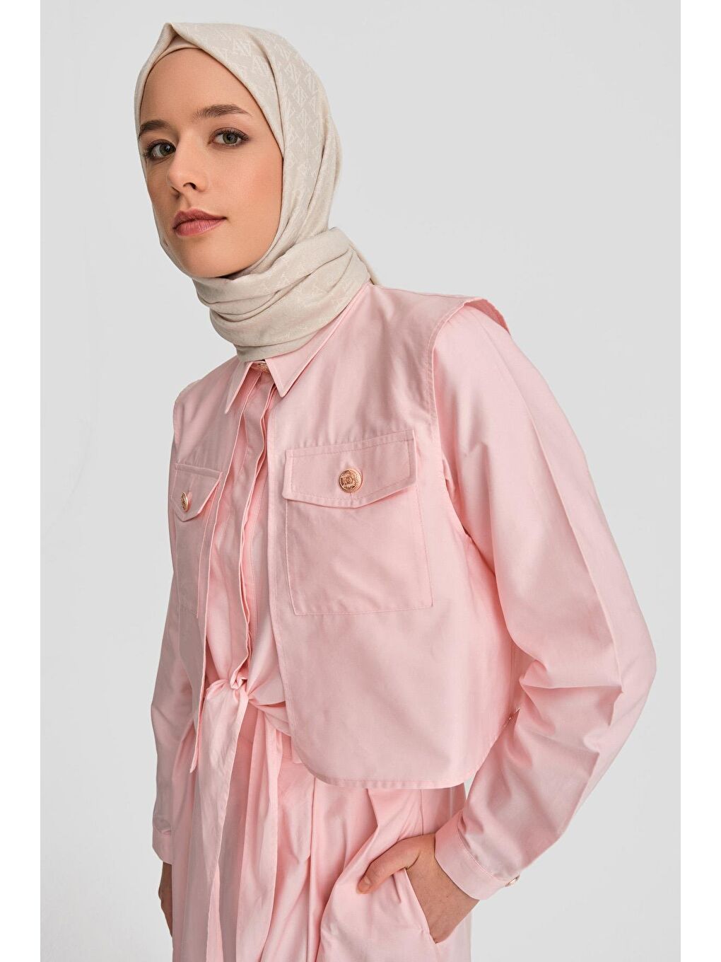 Önü Bağlamalı Takım 24K6917 Pembe-2