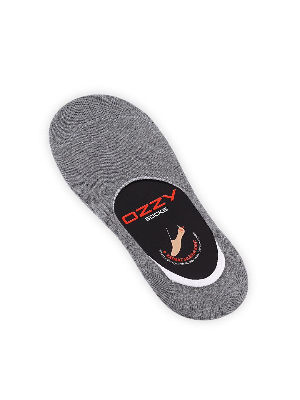 OZZY SOCKS Beyaz-Siyah-Gri Melanj 12 Çift Unisex Dikişsiz Babet - 6