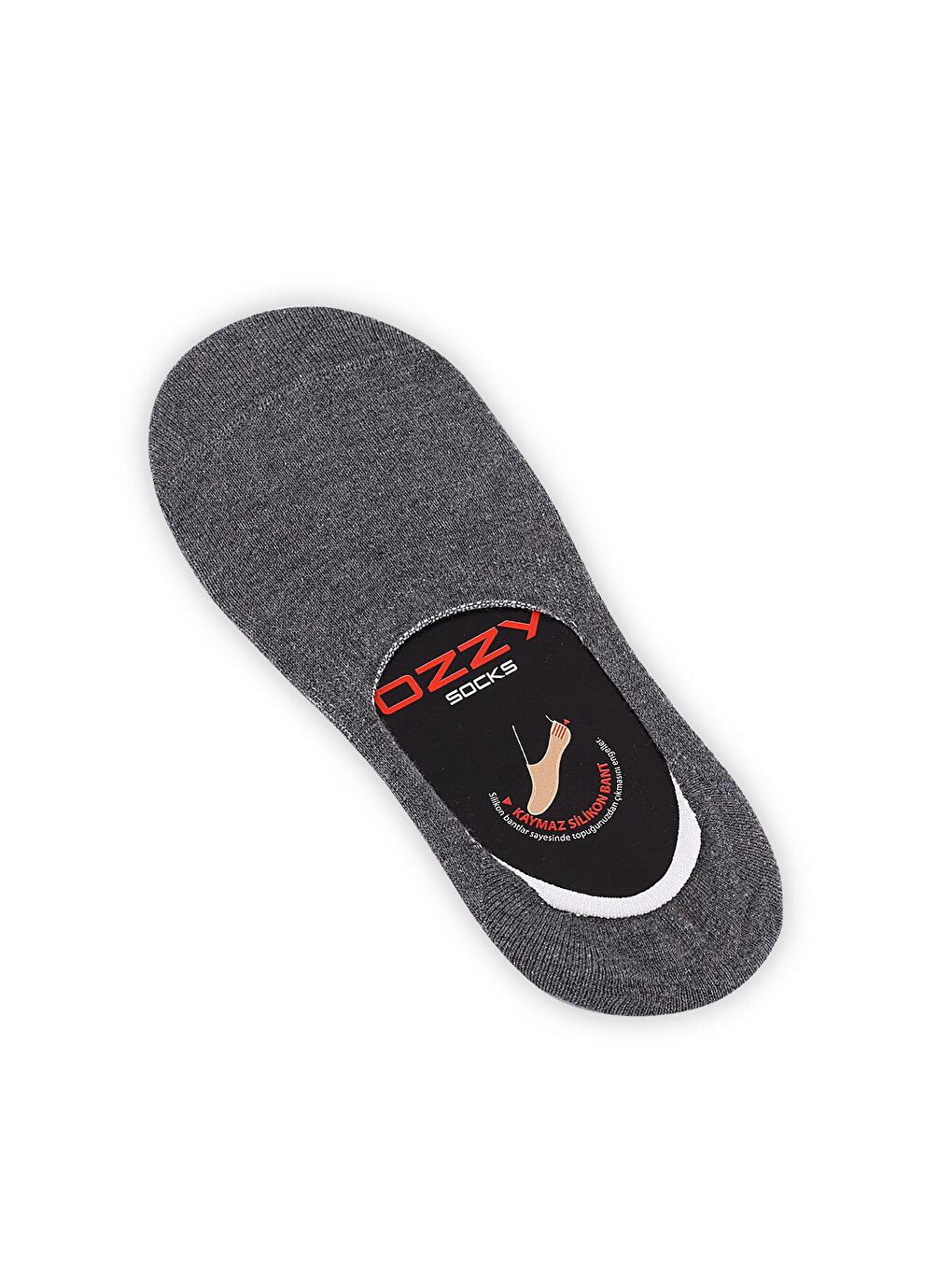 OZZY SOCKS Beyaz-Siyah-Gri Melanj 12 Çift Unisex Dikişsiz Babet - 9