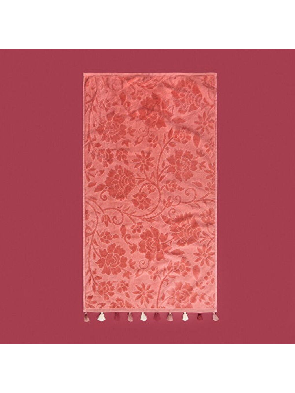 Pembe Soft Granny Summer Flos Yüz Havlusu - Gülkurusu - 50x90 cm-7