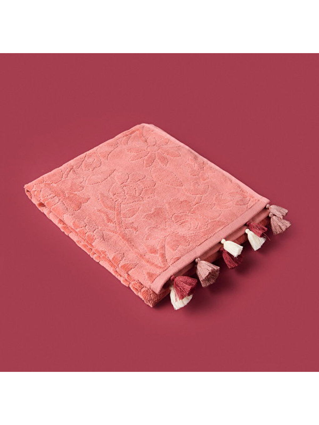 Pembe Soft Granny Summer Flos Yüz Havlusu - Gülkurusu - 50x90 cm-8