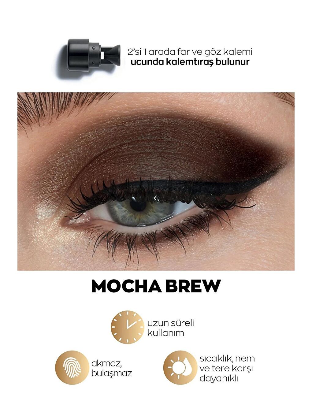 AVON Renksiz Power Stay Shadow Stick Kalem Far Mocha Brew - 1