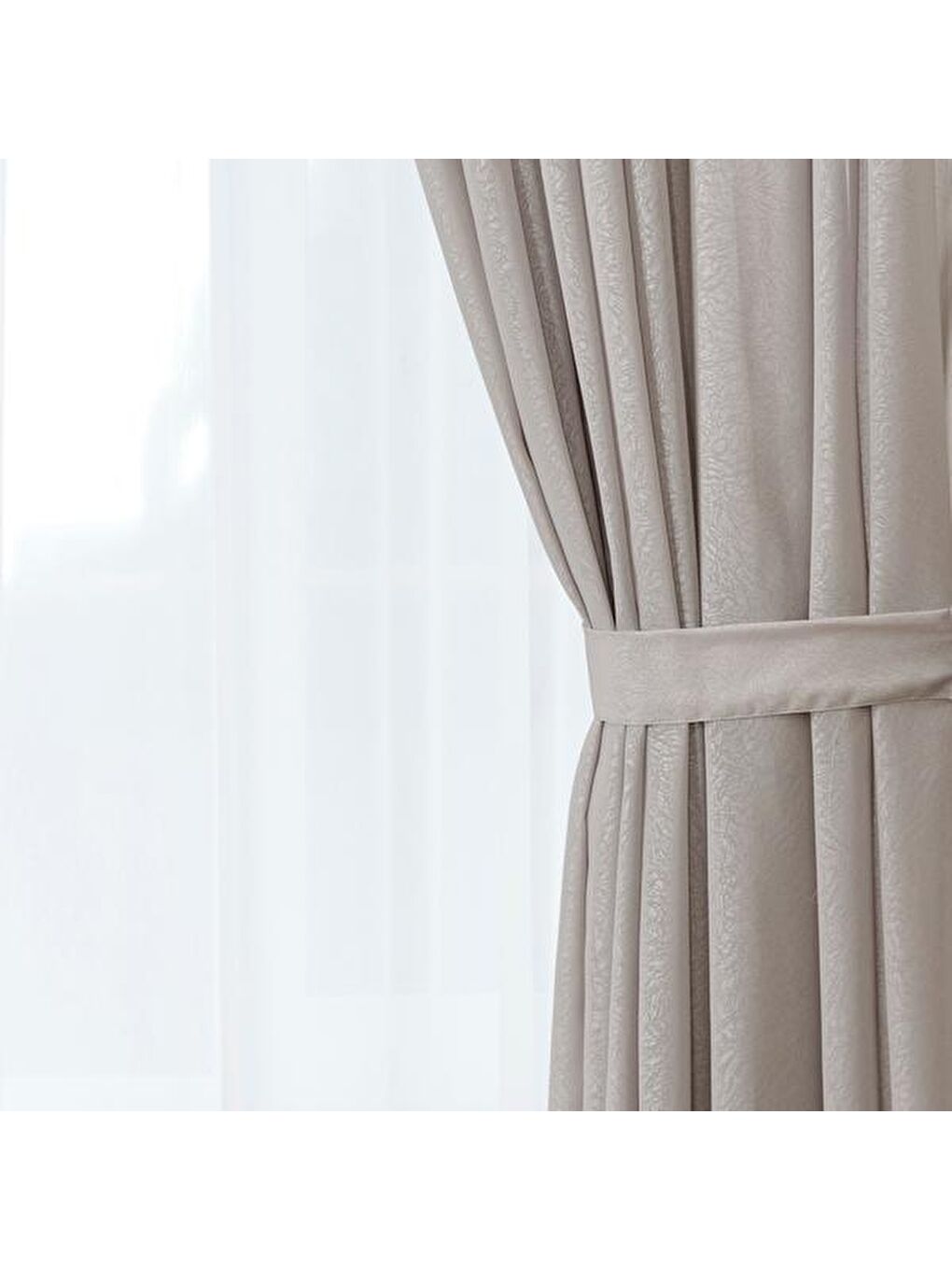 Pembe Soft Vista Fon Perde - Pudra - 300x270 cm