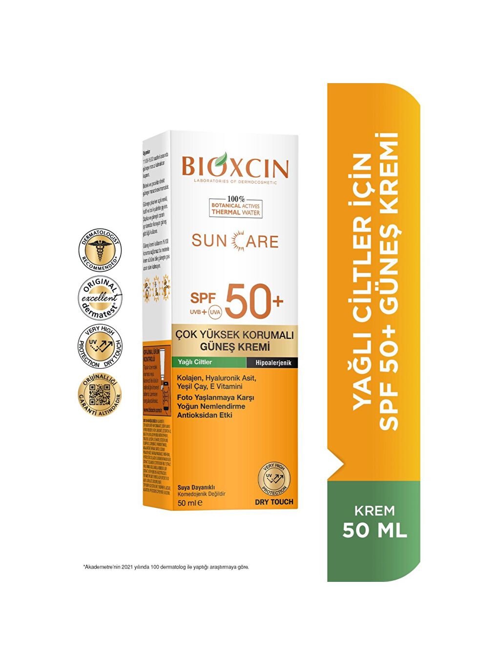 Bioxcin Renksiz Yüksek Korumalı Yağlı Ciltler Güneş Kremi Spf 50+ 50 ml