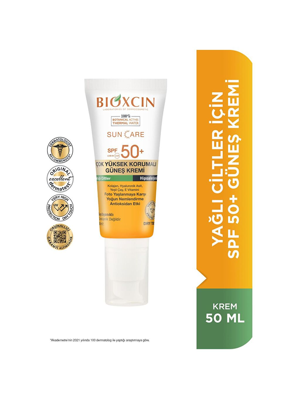 Bioxcin Renksiz Yüksek Korumalı Yağlı Ciltler Güneş Kremi Spf 50+ 50 ml - 1