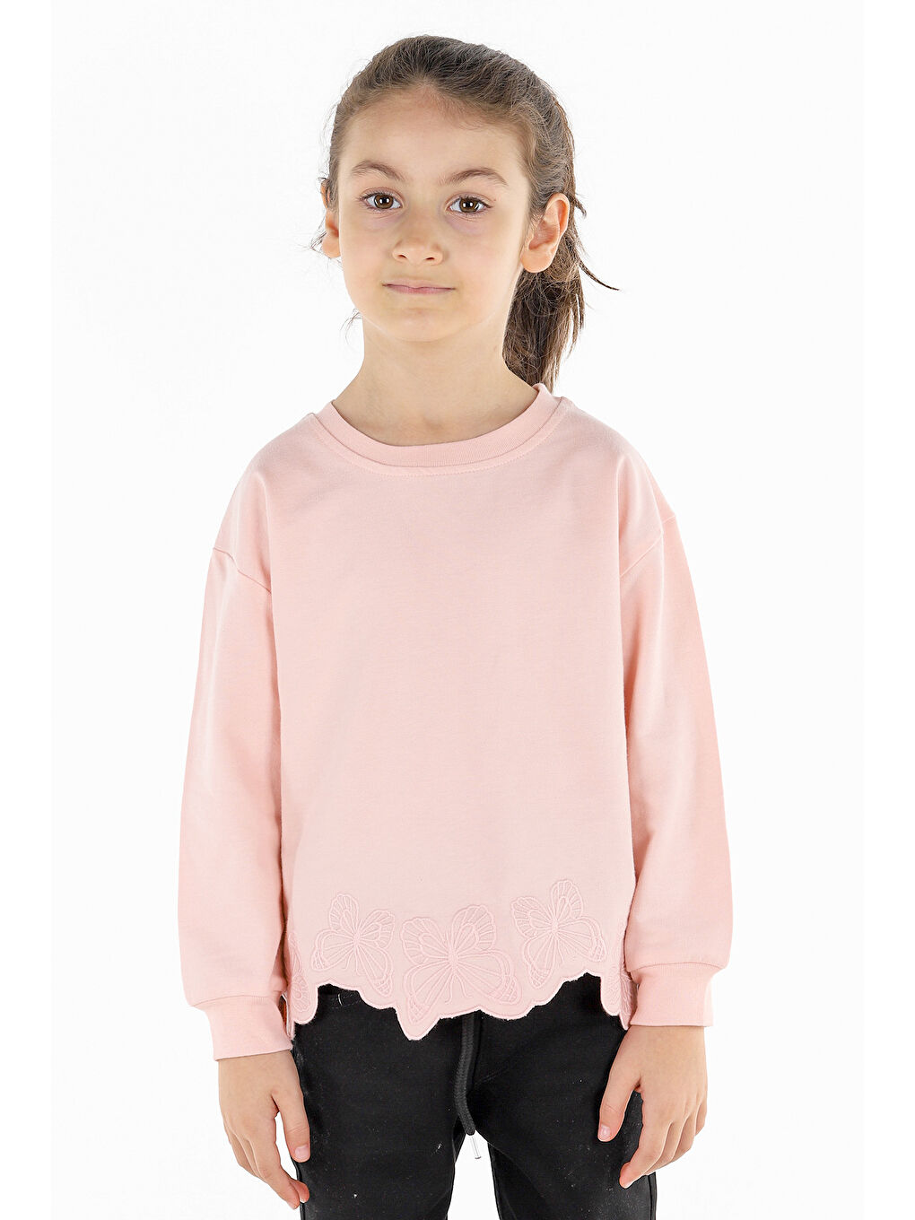 KİKO Pembe Bisiklet Yaka Uzun Kollu Kız Çocuk Sweatshirt