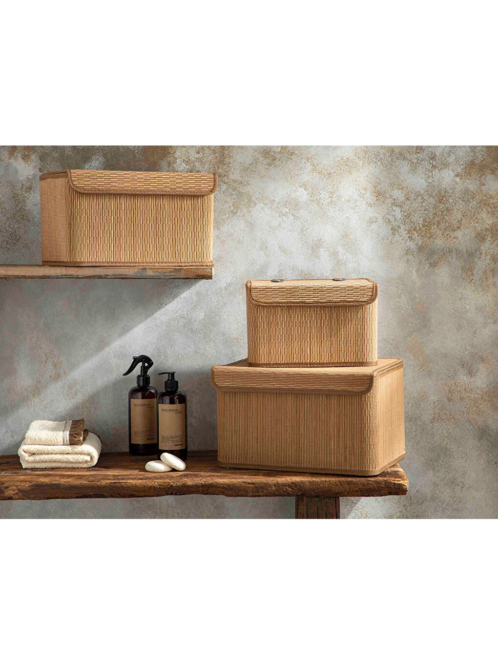 Gina Bambu Saklama Kutusu Açık Kahverengi-5