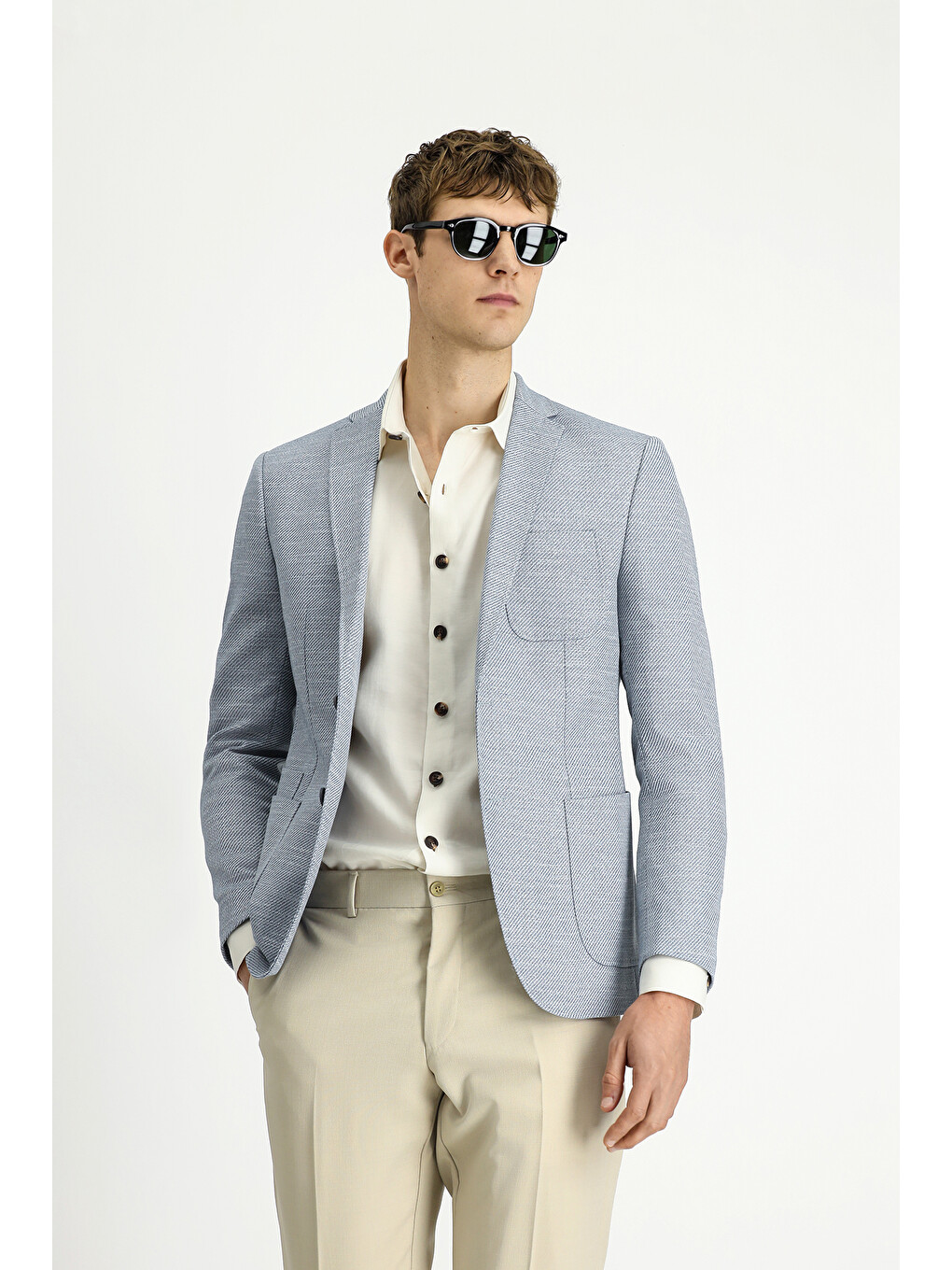 Mavi Ekstra Dar Kesim Desenli Spor Blazer Ceket-3