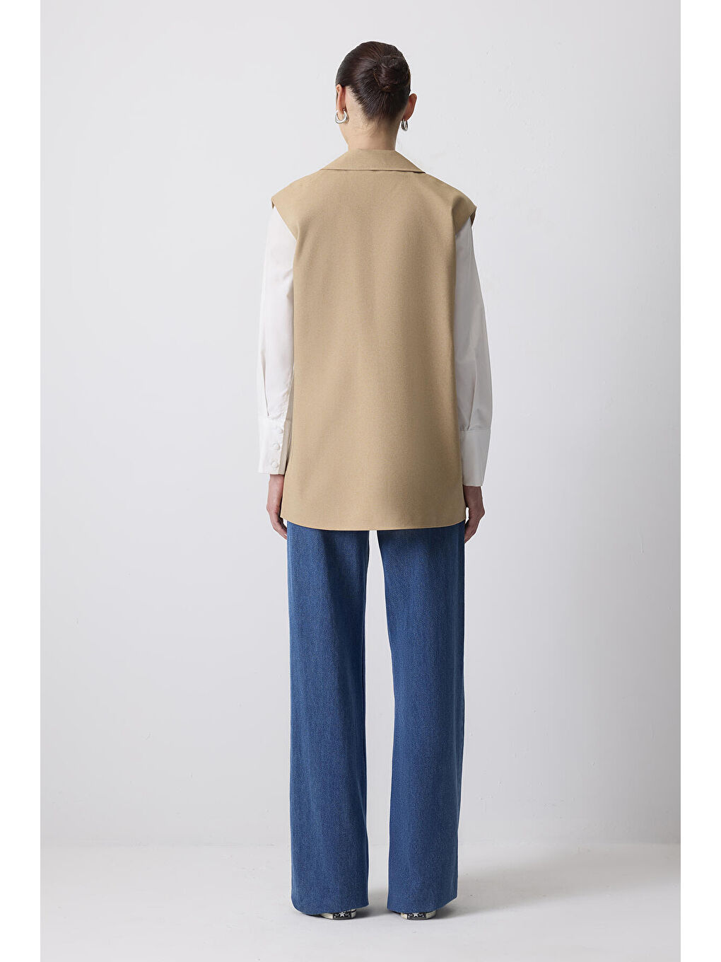 Kahverengi Kemerli Kruvaze Yelek-3