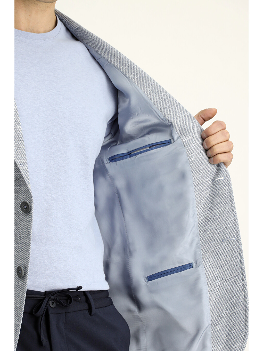 Mavi Ekstra Dar Kesim Desenli Spor Blazer Ceket-6