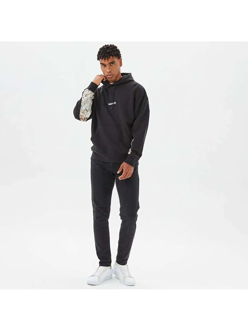 Timberland Siyah Aop Erkek Siyah Kapüşonlu Sweatshirt - 2