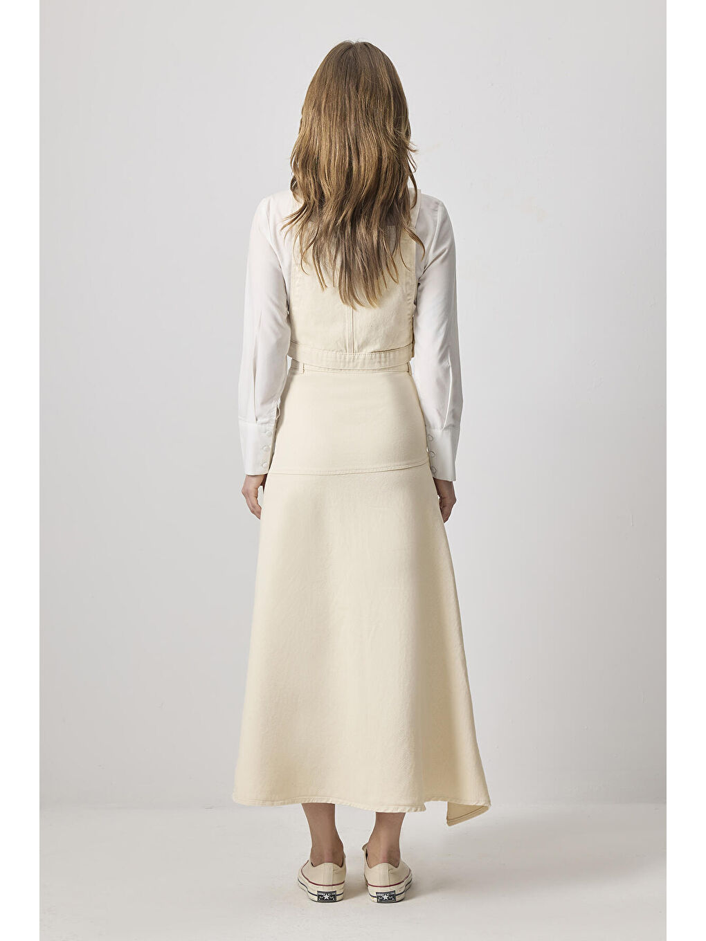 Bej Denim Crop Top-3