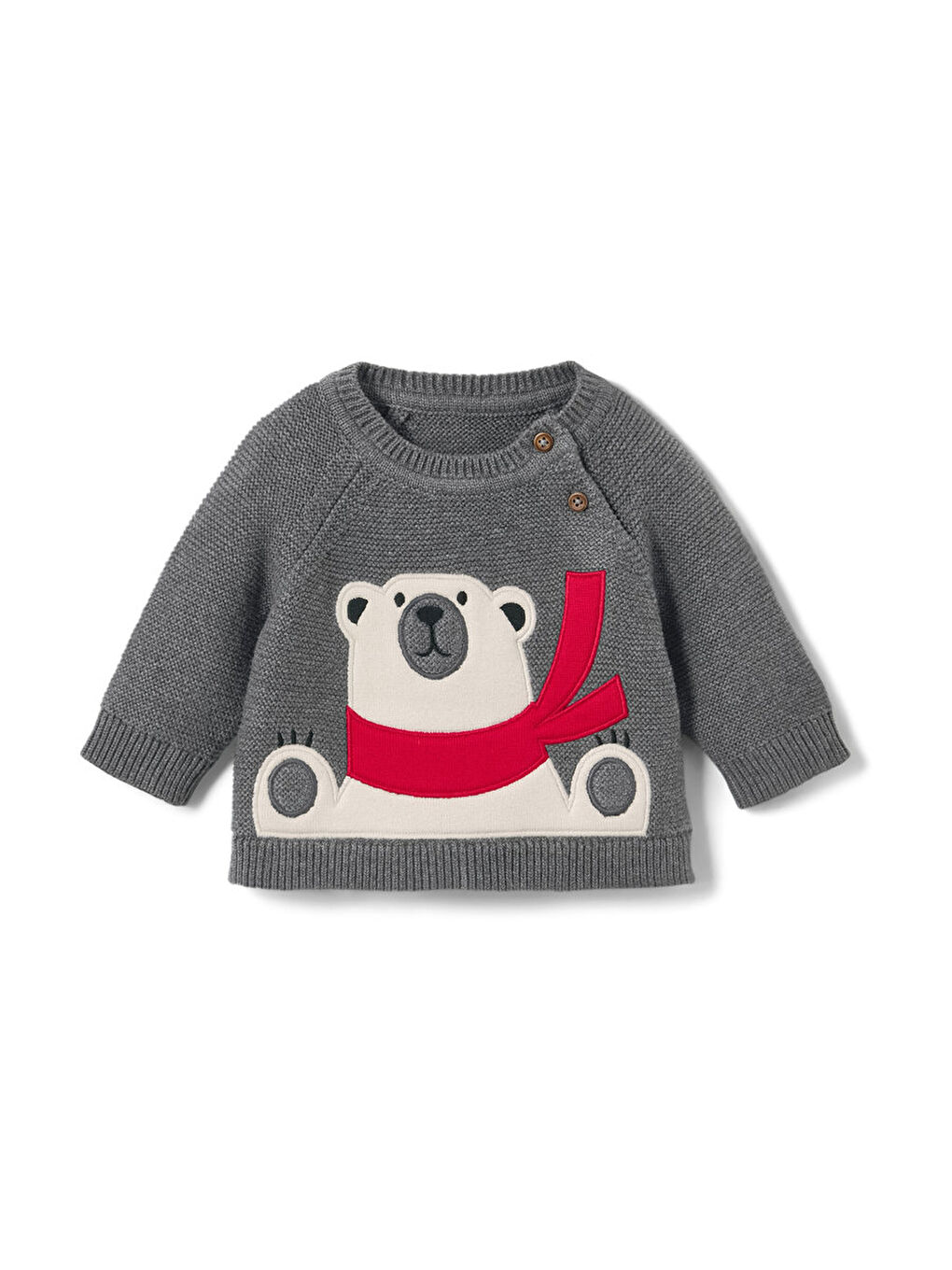 Gri Bebek/Çocuk Örgü Kazak, Kutup Ayısı-1