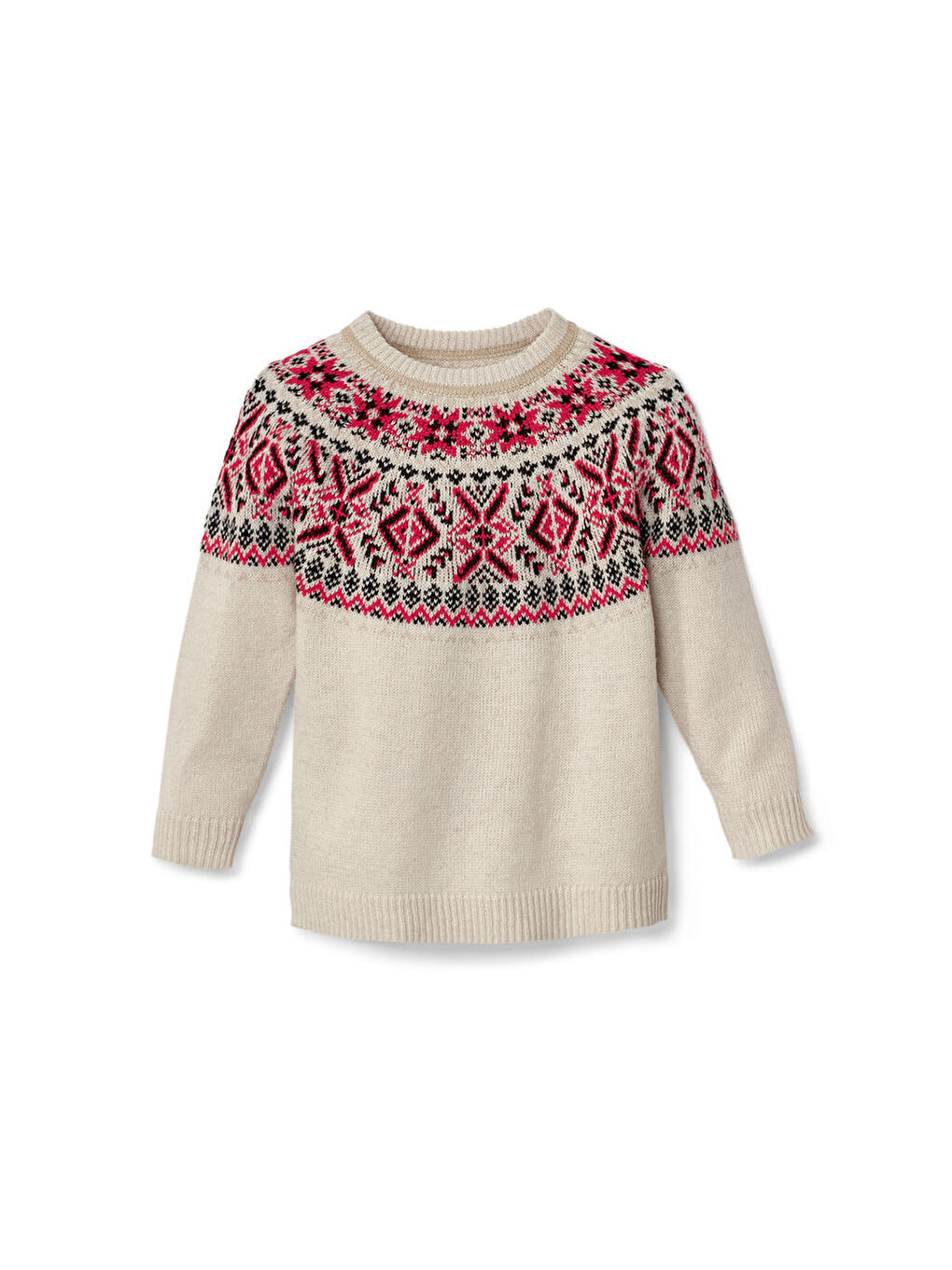 Ekru Çocuk Örgü Kazak, Norveç, GOTS-1